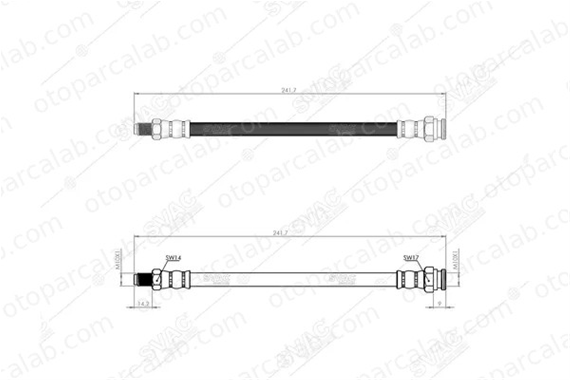 SVAC 90-0147 Fren Hortumu Arka Sağ veya Sol FIAT PALIO Weekend LANCIA YPSILON 82442878 46814034