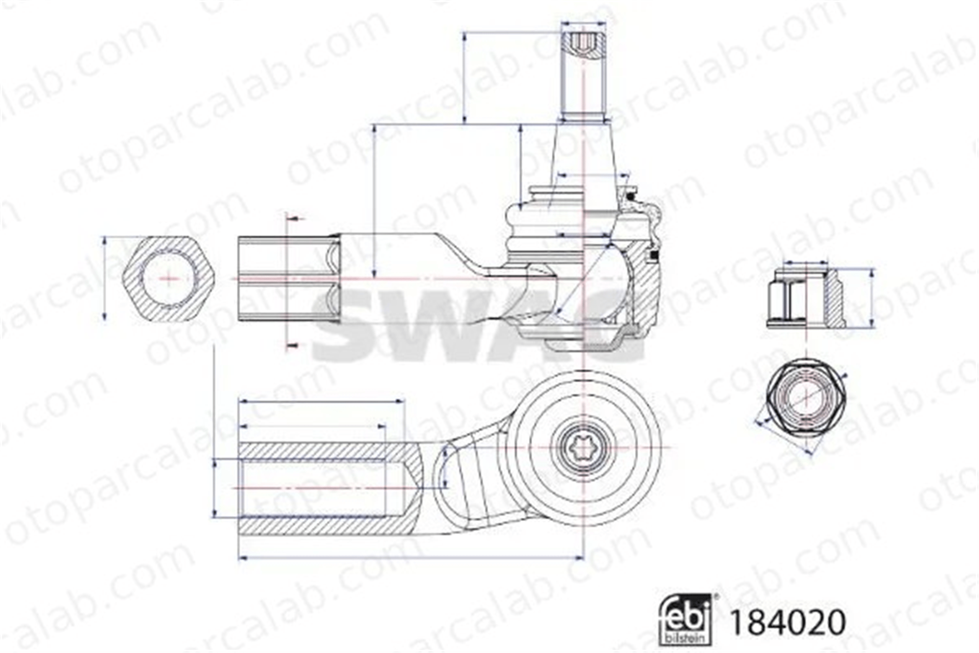SWAG 33 10 9249 Rot Başı Sağ VW TIGUAN SKODA OCTAVIA IV Combi 33109249 5WA423812B