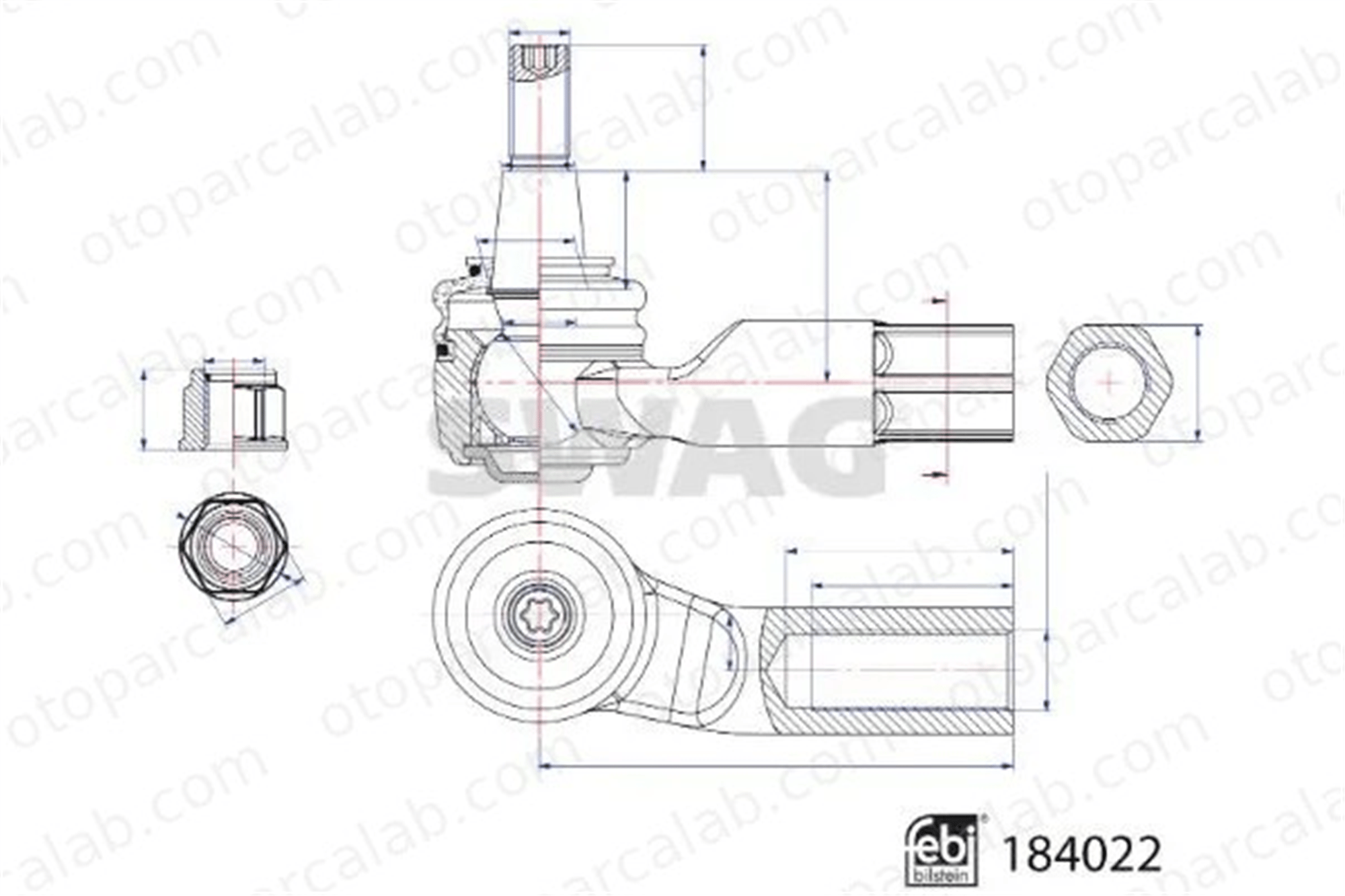 SWAG 33 10 9250 Rot Başı Sol VW TIGUAN SKODA OCTAVIA IV Combi 33109250 5WA423811B