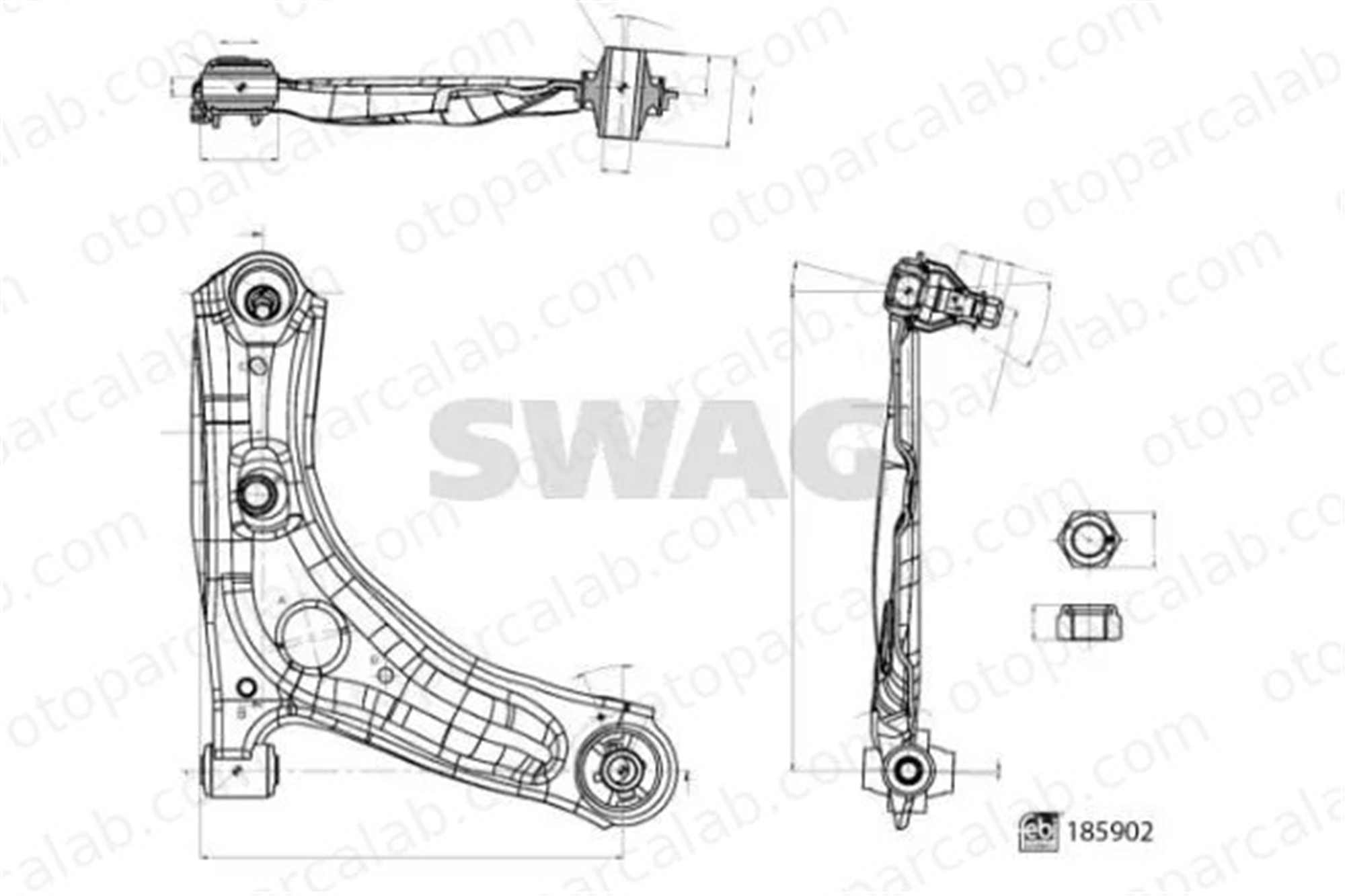 SWAG 33 11 0143 Salıncak Ön Alt Sağ CITROËN C1 II PEUGEOT 108 1614191680 B000770180