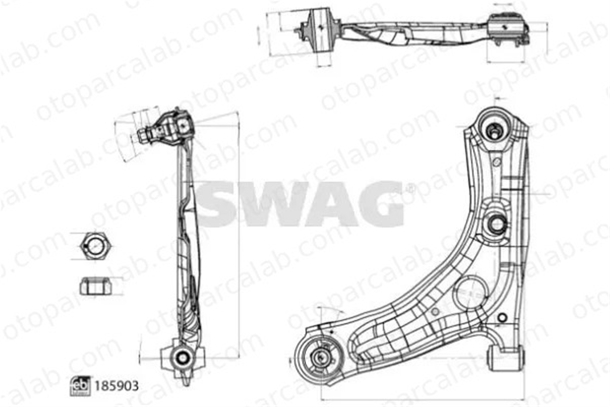 SWAG 33 11 0144 Salıncak Ön Alt Sol CITROËN C1 II PEUGEOT 108 1614191480 B000770280