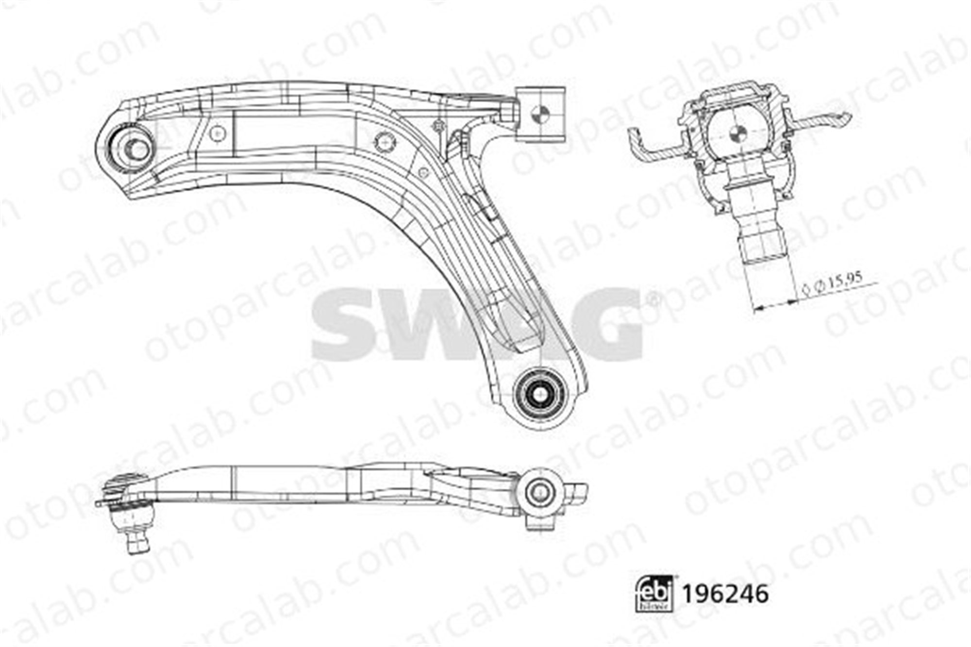 SWAG 33 11 2083 Salıncak Ön Alt Sol TOYOTA HILUX VIII Pick-up HILUX VII Pick-up 545013512R 545017342R