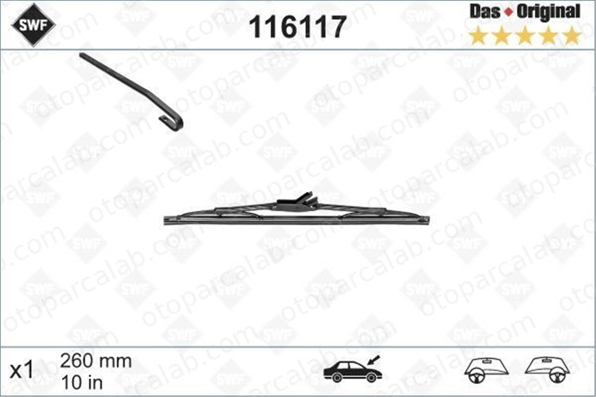 SWF 116117 Silecek Süpürgesi Arka 260 mm - 10 inç CITROËN 2 CV LAND ROVER RANGE ROVER EVOQUE LR025122 LR038795