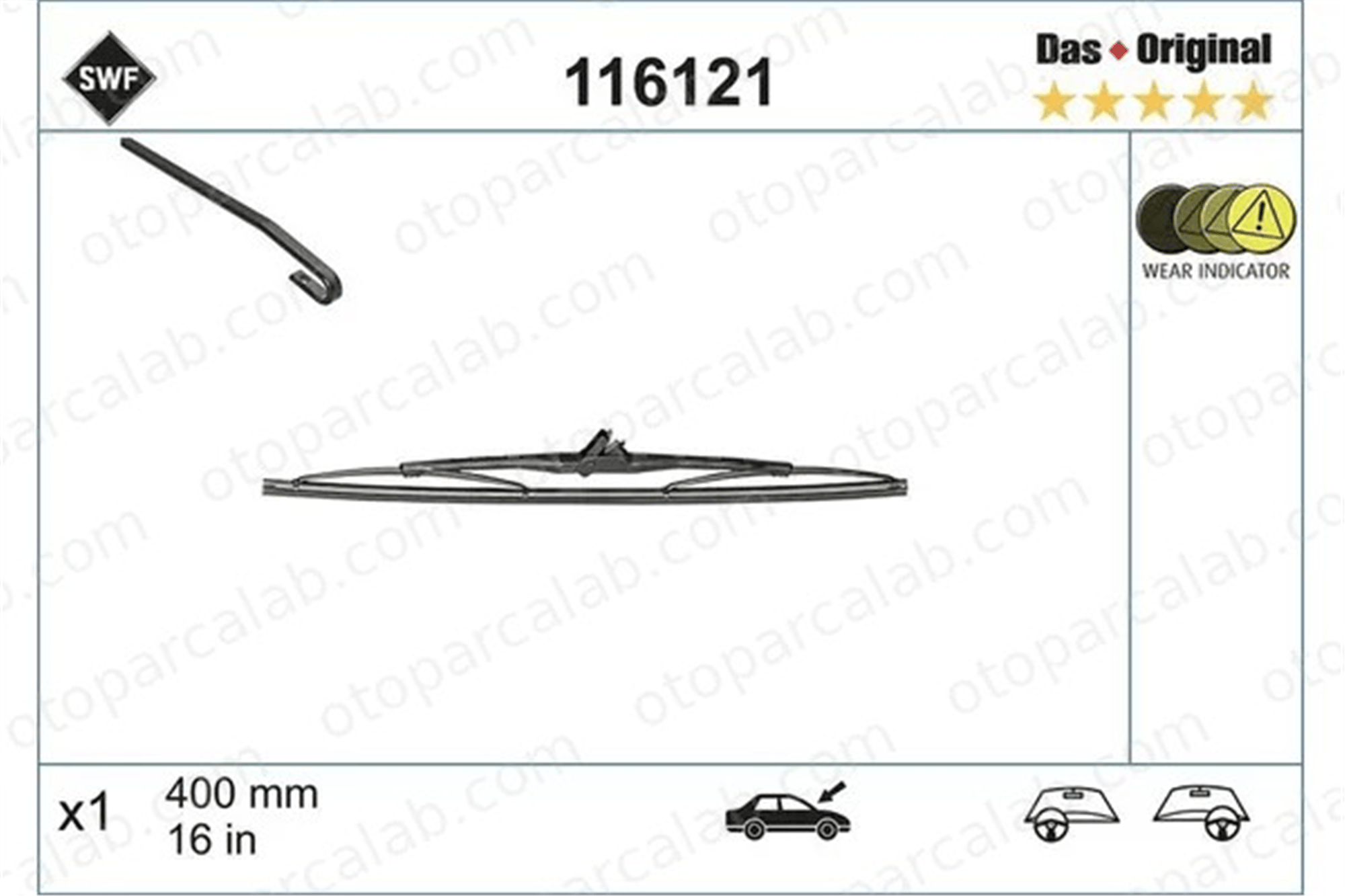 SWF 116121 Silecek Süpürgesi Ön 400 mm - 16 inç MERCEDES-BENZ E-SERISI T-Model G-SERISI A2118200245 5901370
