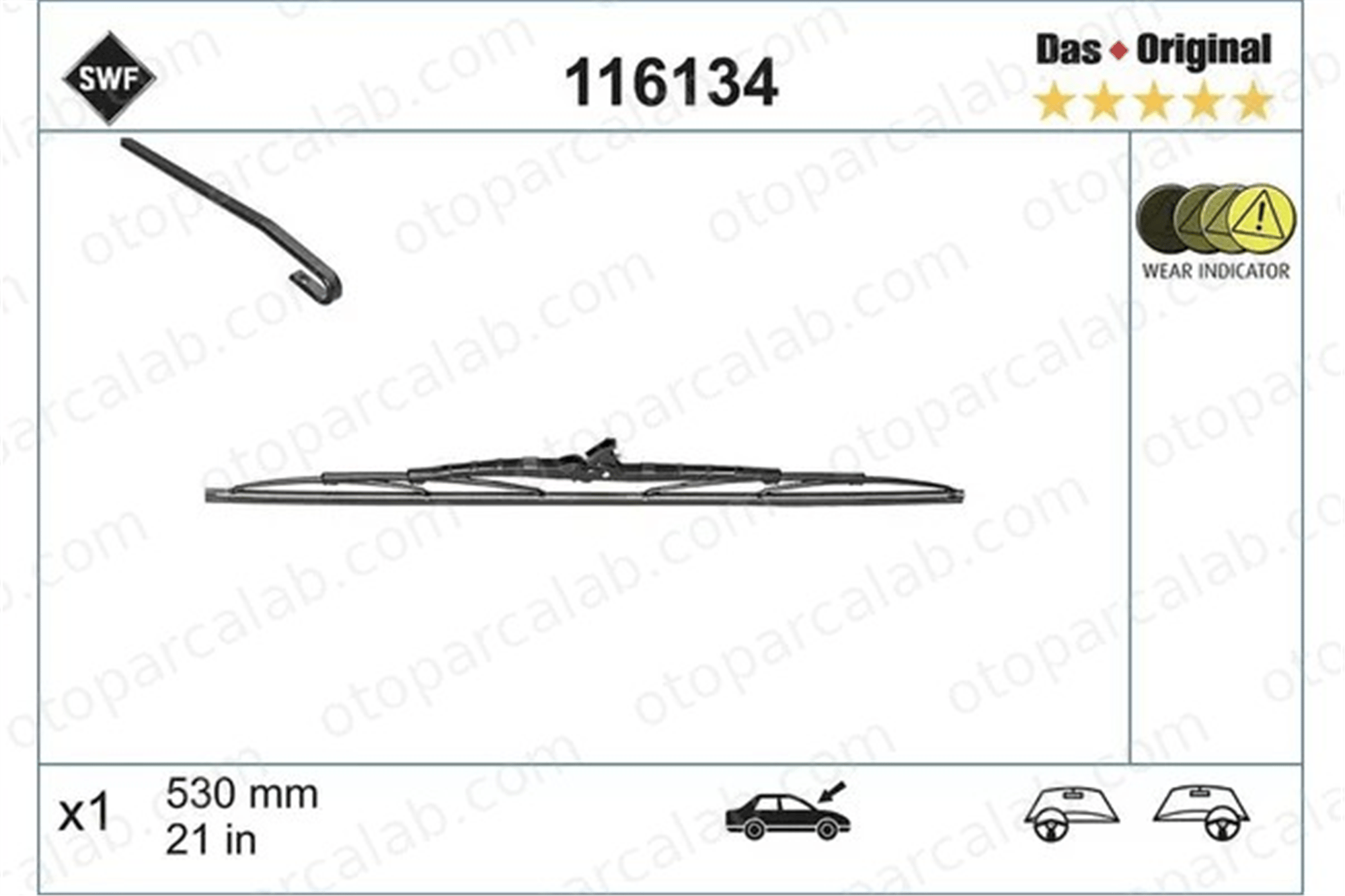 SWF 116134 Silecek Süpürgesi Ön 530 mm - 21 inç AUDI 100 C3 Avant 100 C3 Sedan 357955427 6426AW
