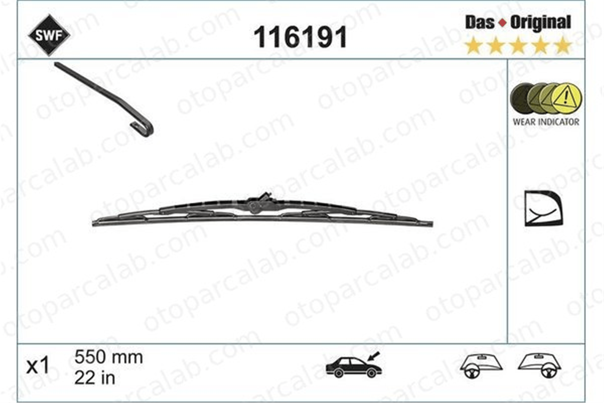 SWF 116191 Silecek Süpürgesi Ön 550 mm - 22 inç AUDI A6 C5 Avant A6 C5 A2038200145