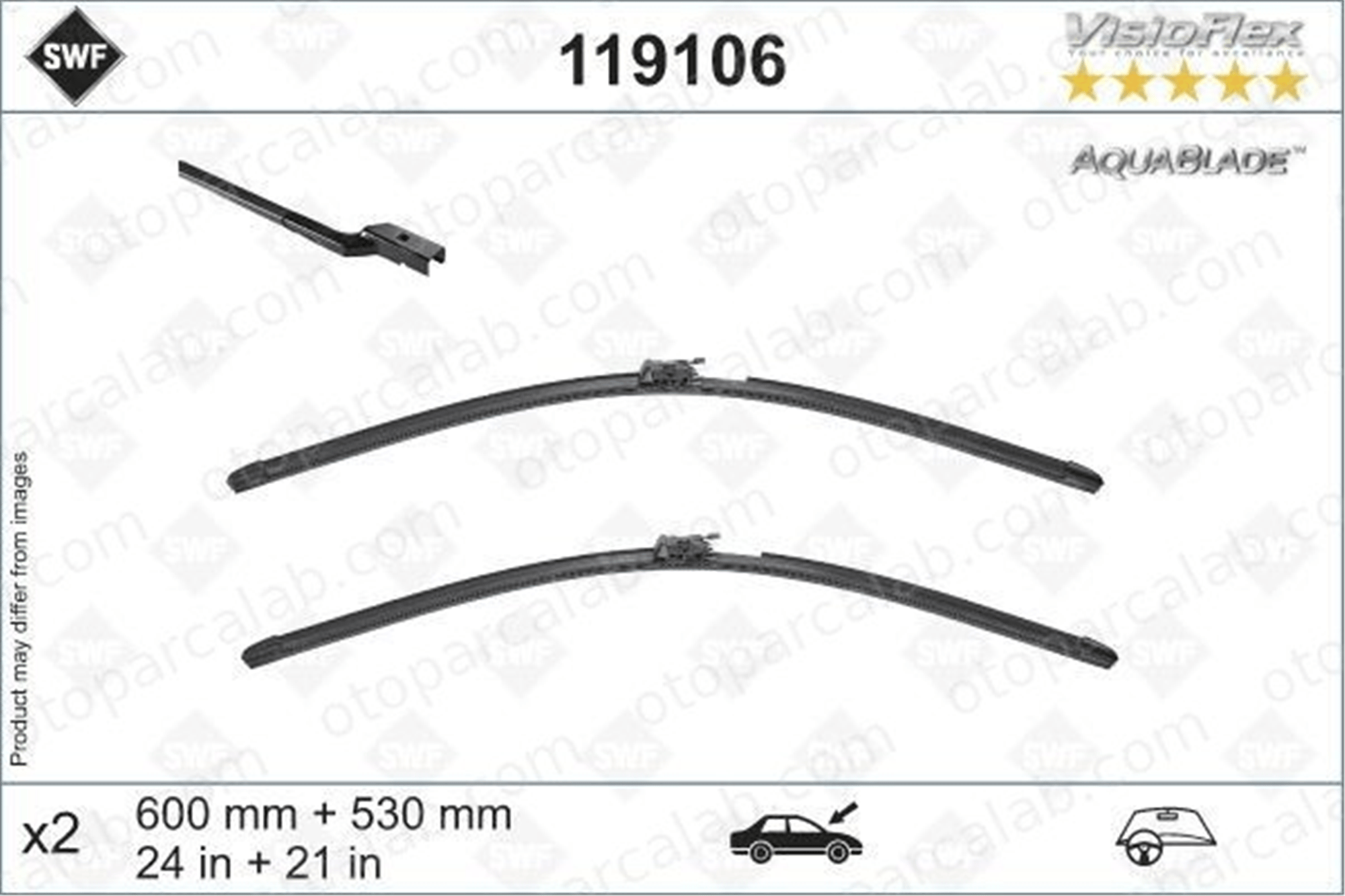 SWF 119106 Silecek Süpürgesi Ön 600/530 mm - 24/21 inç MERCEDES-BENZ E-SERISI Coupe E-SERISI Cabrio A2388205300 2388205300