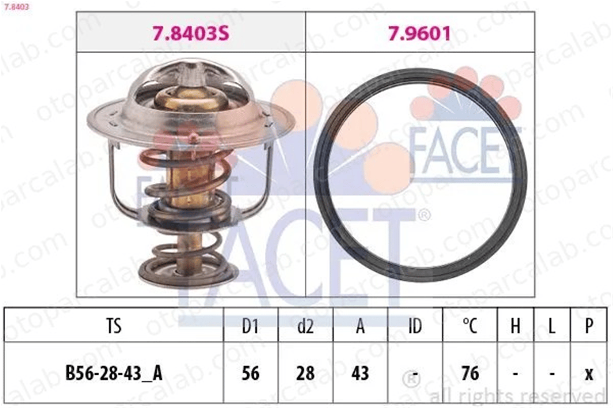 TAMA WV56MC76.5 Termostat FIAT FULLBACK Pick-up MITSUBISHI SPACE RUNNER MPV ME191593 6000611734