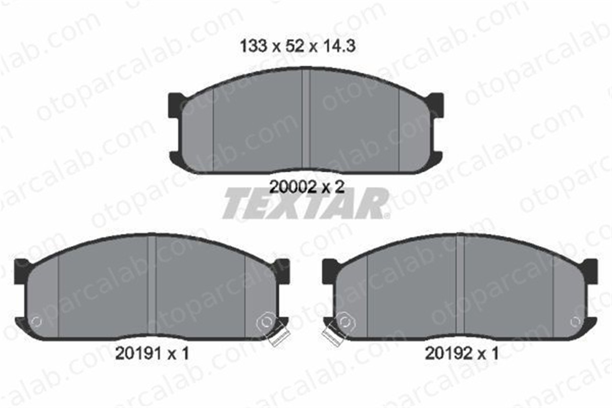TEXTAR 2000201 Fren Disk Balata Ön MAZDA E Panelvan/Van E Platform şasi 2000201 3250077