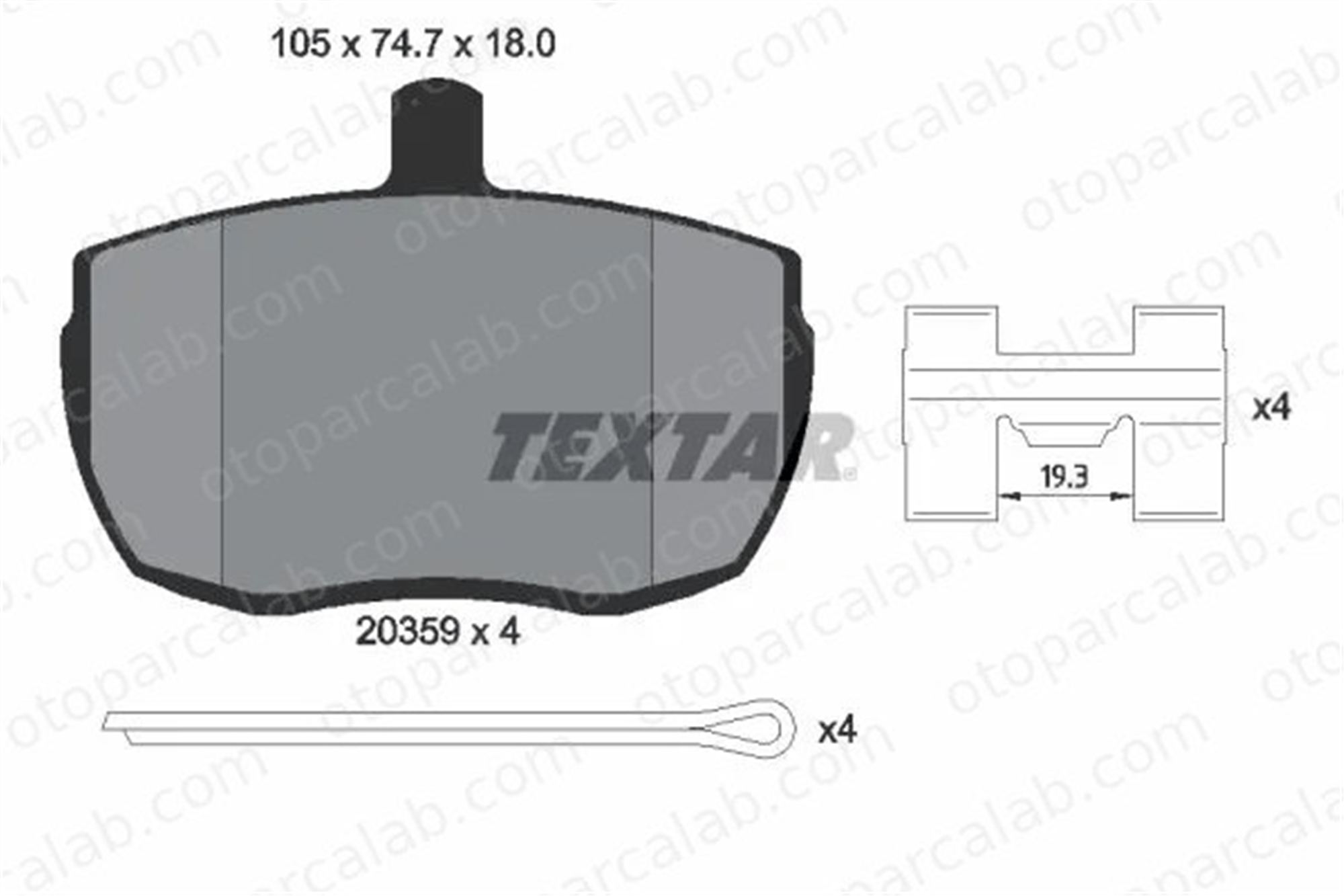 TEXTAR 2035908 Fren Disk Balata Ön FORD TRANSIT Minibüs/Otobüs TRANSIT Panelvan/Van 2035908 1571571