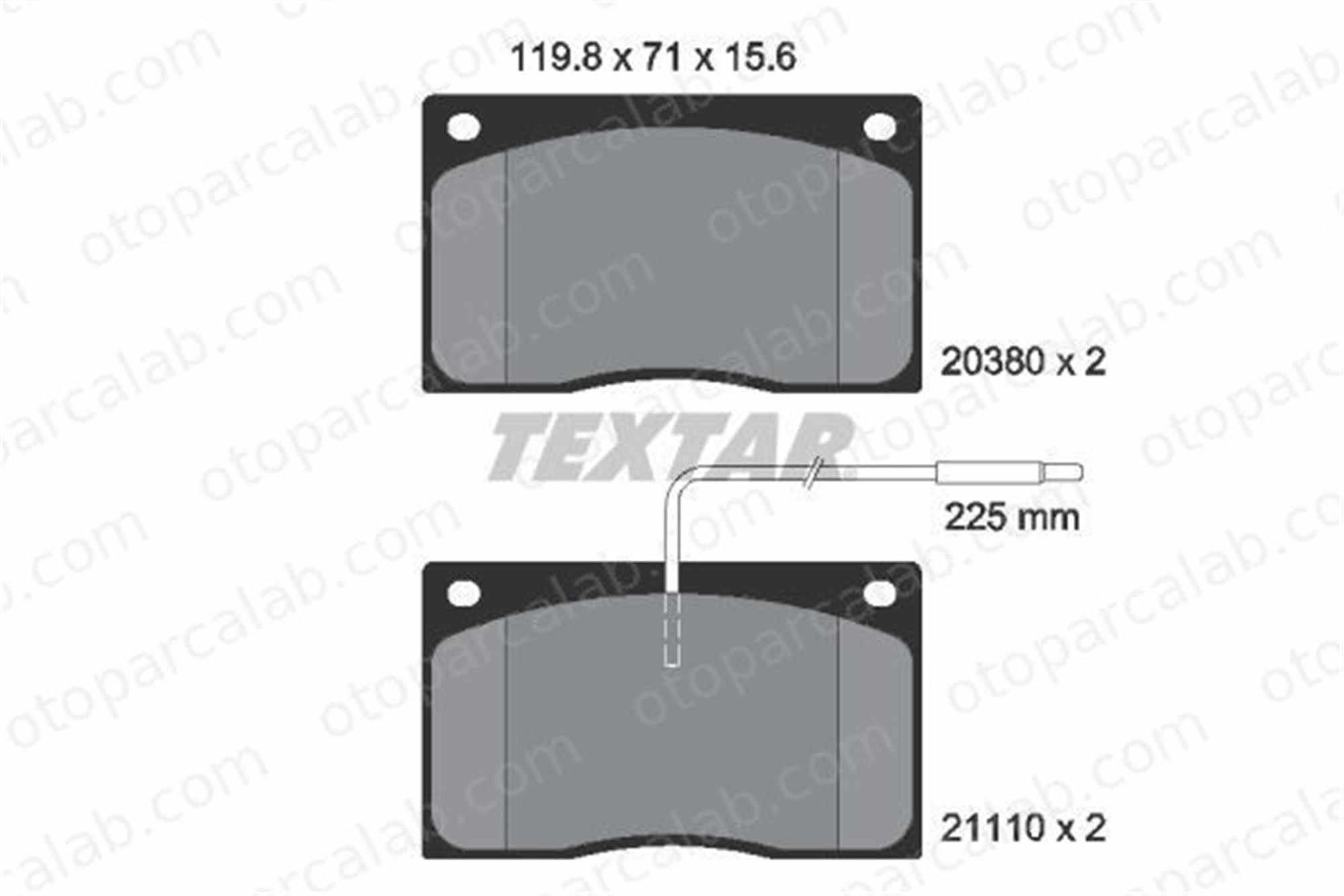 TEXTAR 2038002 Fren Disk Balata Ön JAGUAR XJ XJSC Convertible 2038002 JLM1157