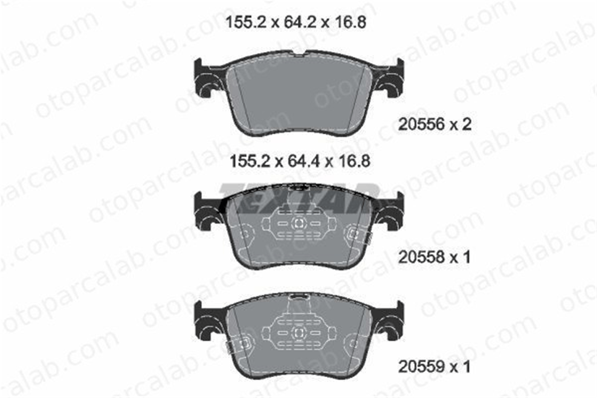 TEXTAR 2055601 Fren Disk Balata Ön FORD FOCUS IV FOCUS IV Turnier 2055601 2209149