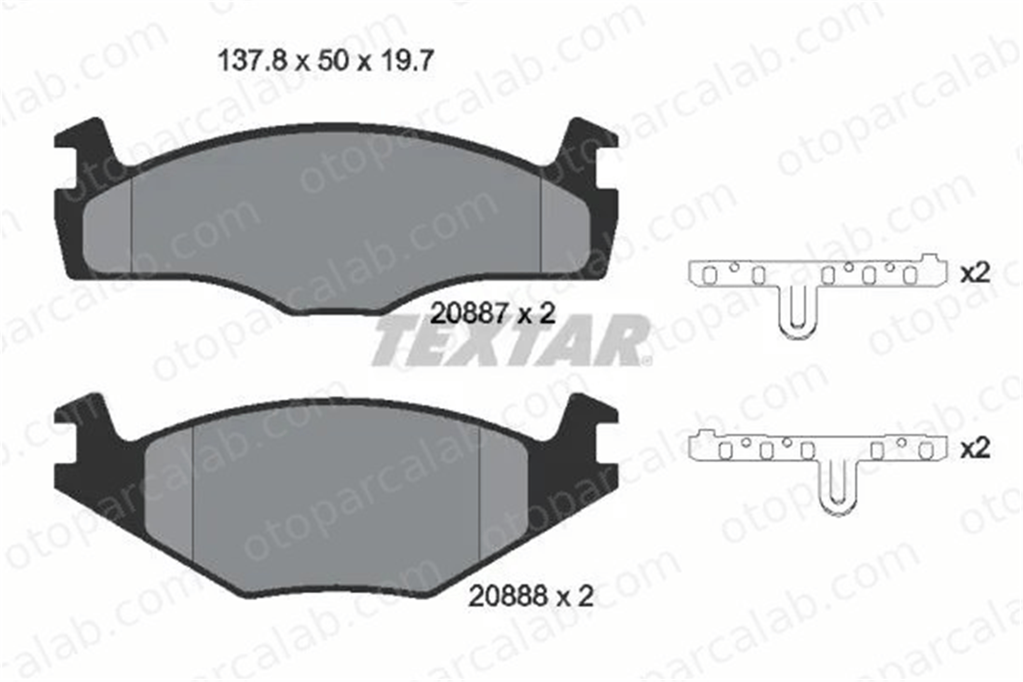 TEXTAR 2088710 Fren Disk Balata Ön VW GOLF II SCIROCCO 2088710 171698151F