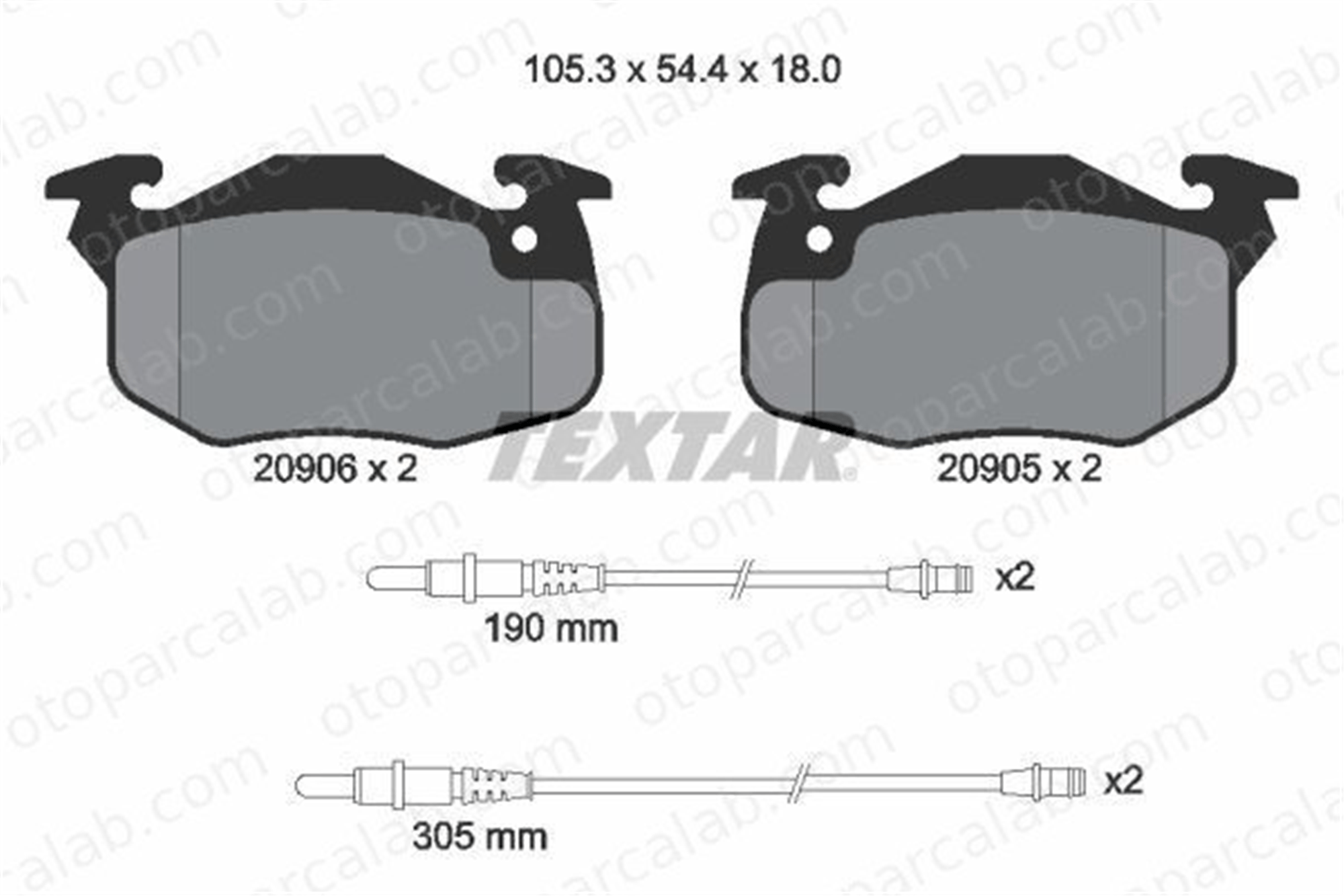 TEXTAR 2090603 Fren Disk Balata Ön CITROËN SAXO AX 2090603 425091