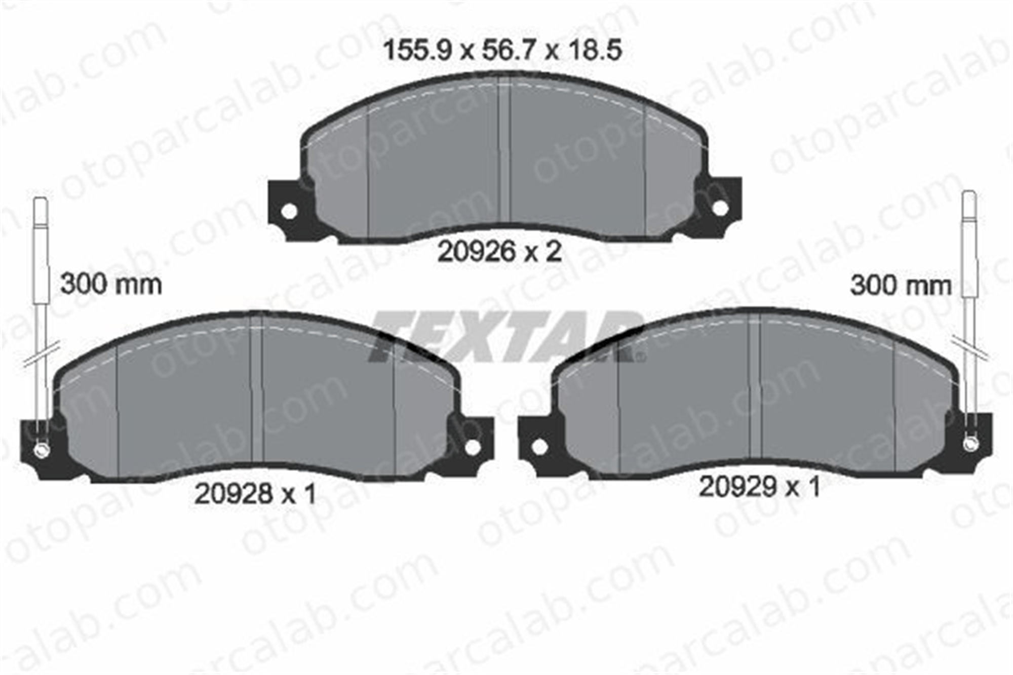 TEXTAR 2092602 Fren Disk Balata Ön RENAULT TRAFIC Panelvan/Van TRAFIC Minibüs/Otobüs 2092602 4403271