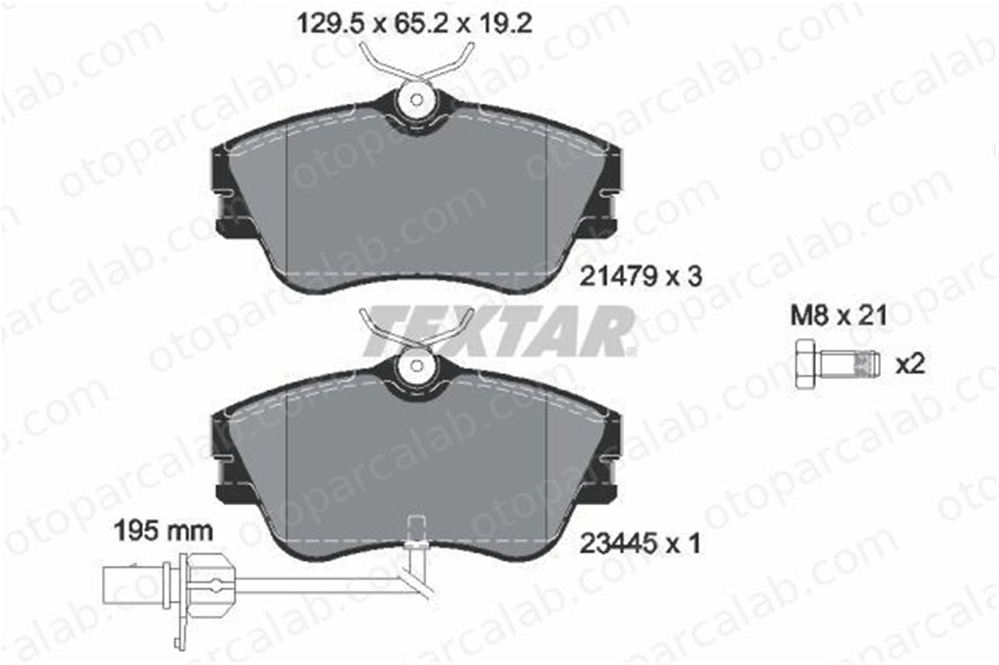 TEXTAR 2147903 Fren Disk Balata Ön VW TRANSPORTER T4 Minibüs/Otobüs TRANSPORTER T4 Panelvan/Van 7D0698151B 7D0698151G