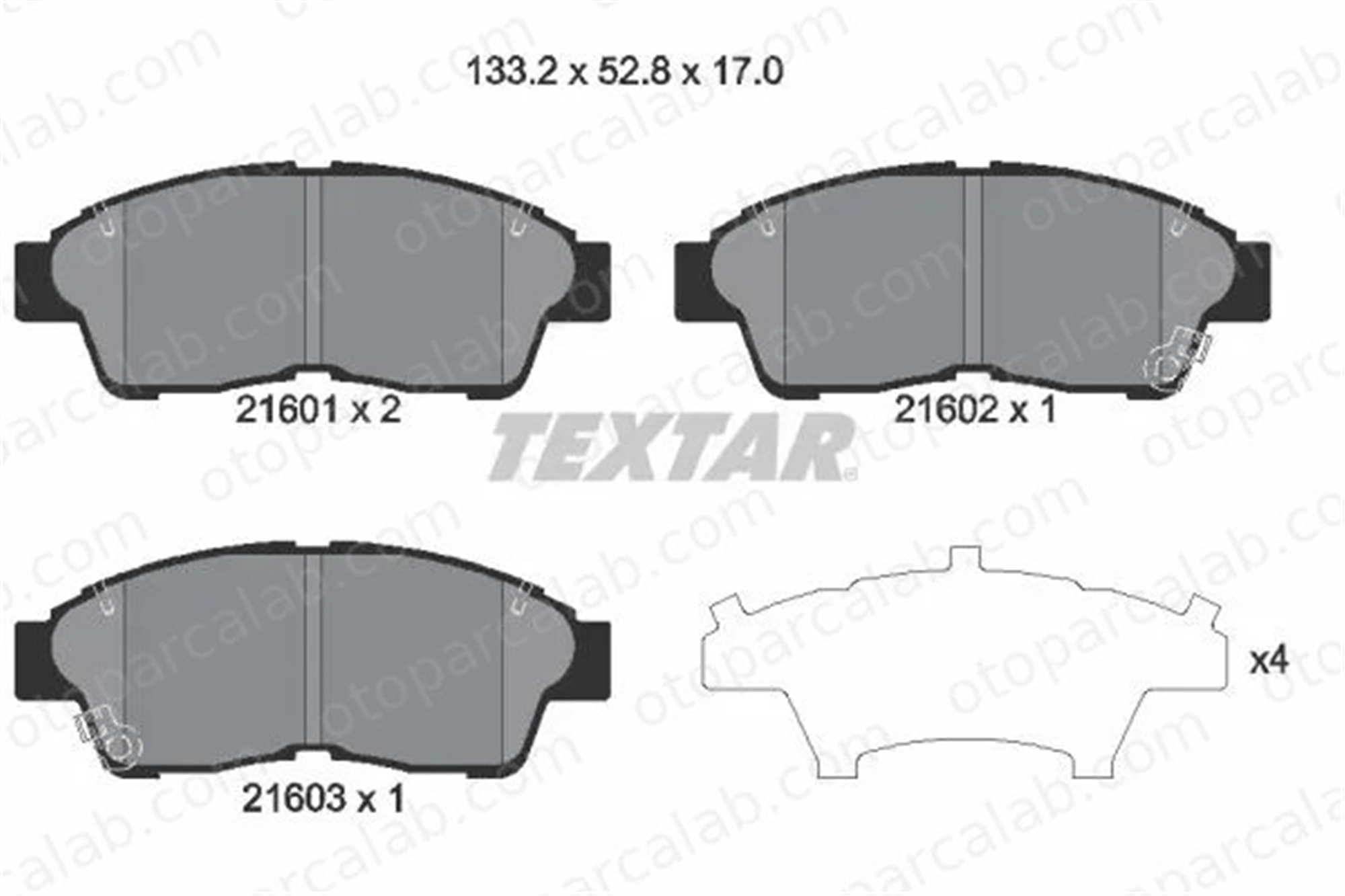 TEXTAR 2160101 Fren Disk Balata Ön TOYOTA COROLLA COROLLA Compact 2160101 AY040TY022