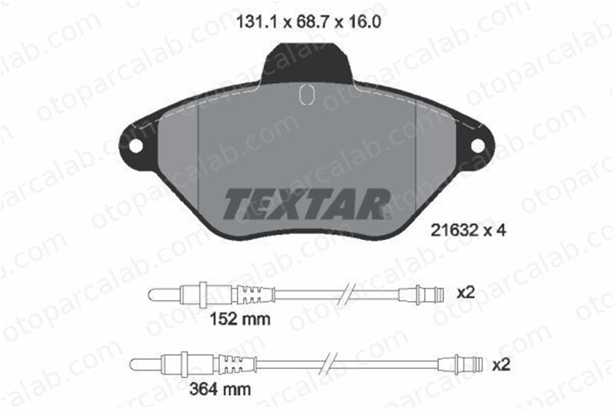 TEXTAR 2163201 Fren Disk Balata Ön CITROËN XANTIA Break XANTIA 2163201 425113