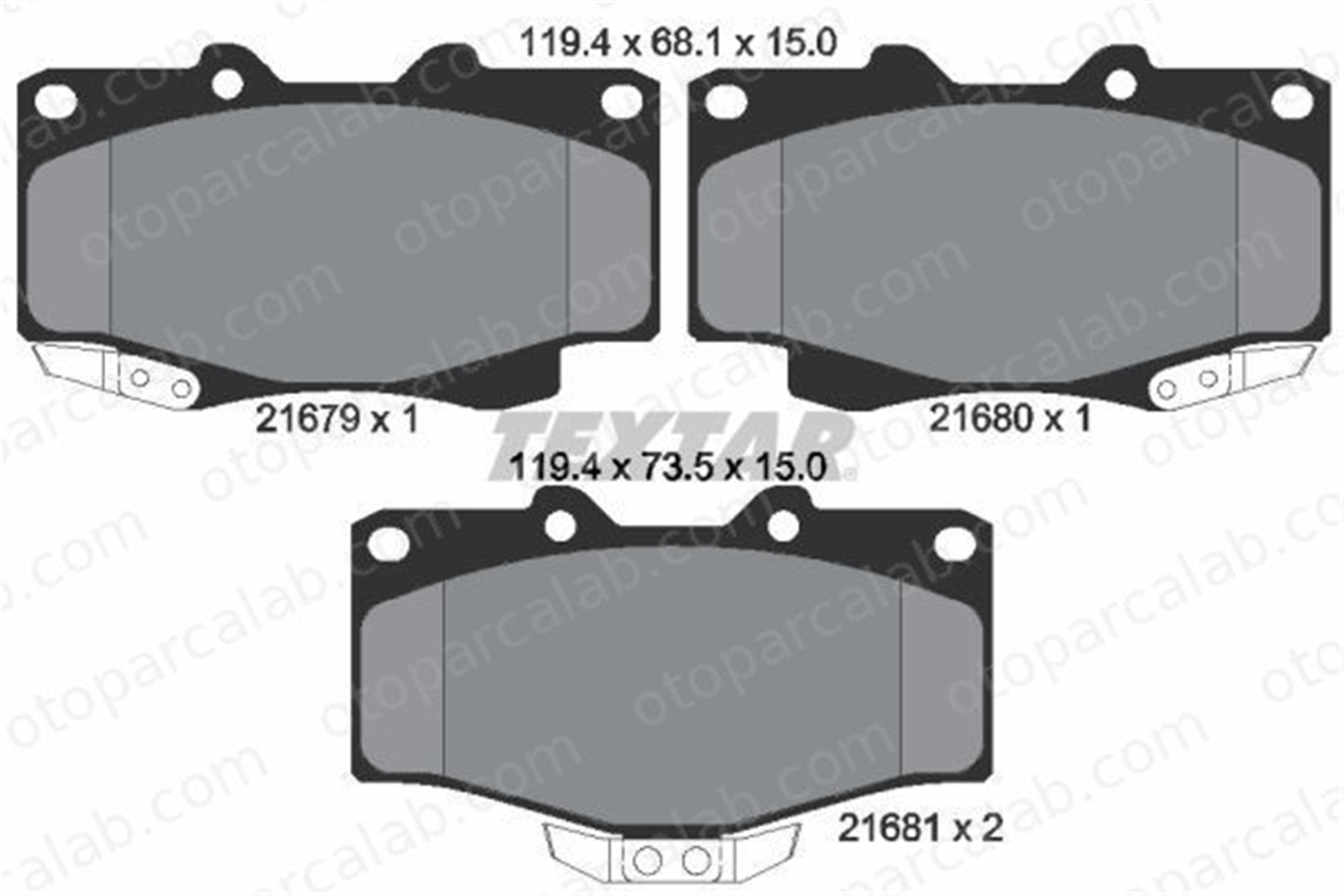 TEXTAR 2167904 Fren Disk Balata Ön TOYOTA HILUX V Pick-up LAND CRUISER 2167904 3501130F00