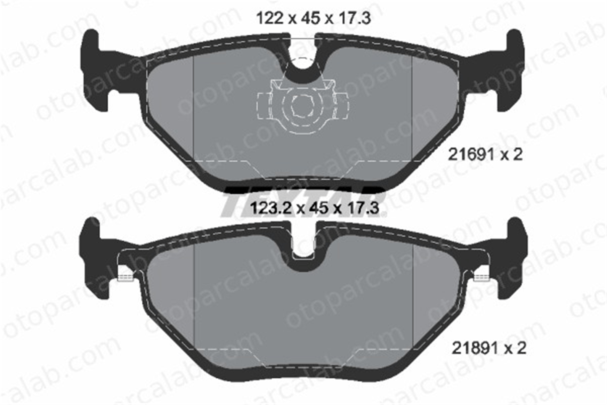 TEXTAR 2169103 Fren Disk Balata Arka BMW 5 5 Touring 34216761281 1163395