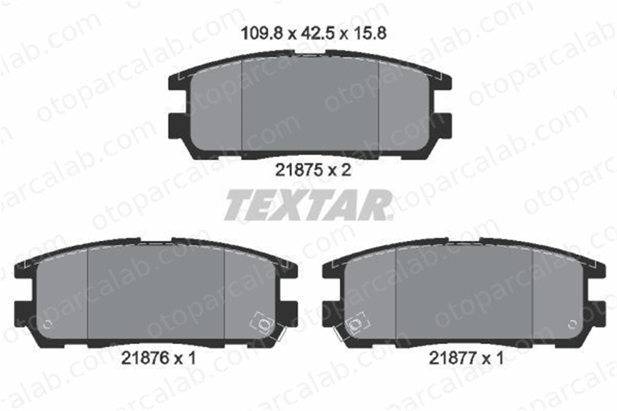 TEXTAR 2187501 Fren Disk Balata Arka OPEL FRONTERA A FRONTERA B 1605851 3502150K00