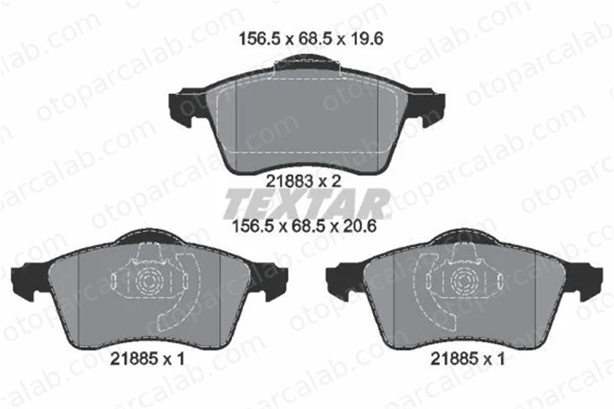 TEXTAR 2188302 Fren Disk Balata Ön VW TRANSPORTER T4 Minibüs/Otobüs TRANSPORTER T4 Panelvan/Van 7D0698151E 7D0698151