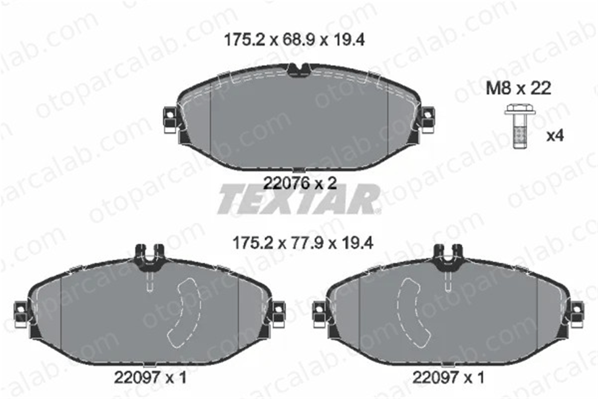 TEXTAR 2207601 Fren Disk Balata Ön MERCEDES-BENZ E-SERISI C-SERISI A0084202820 4209103