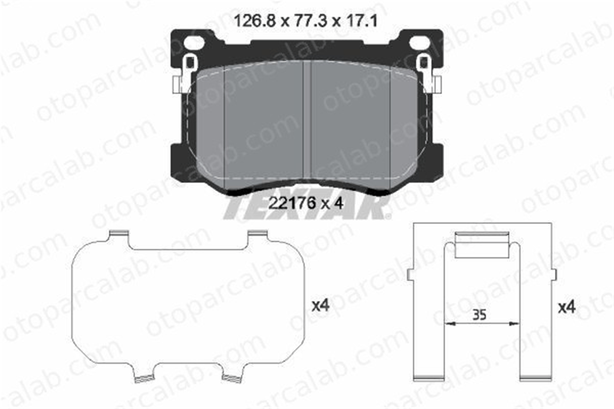 TEXTAR 2217601 Fren Disk Balata Ön HYUNDAI GENESIS Coupe EQUUS / CENTENNIAL 581012MA90 58101B1A21