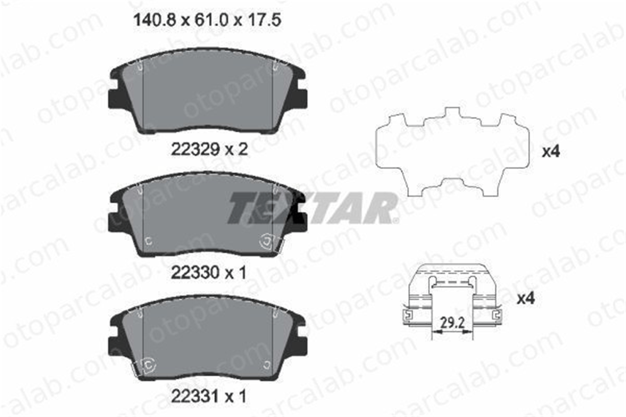 TEXTAR 2232901 Fren Disk Balata Ön HYUNDAI TUCSON 2232901 58101D3A00