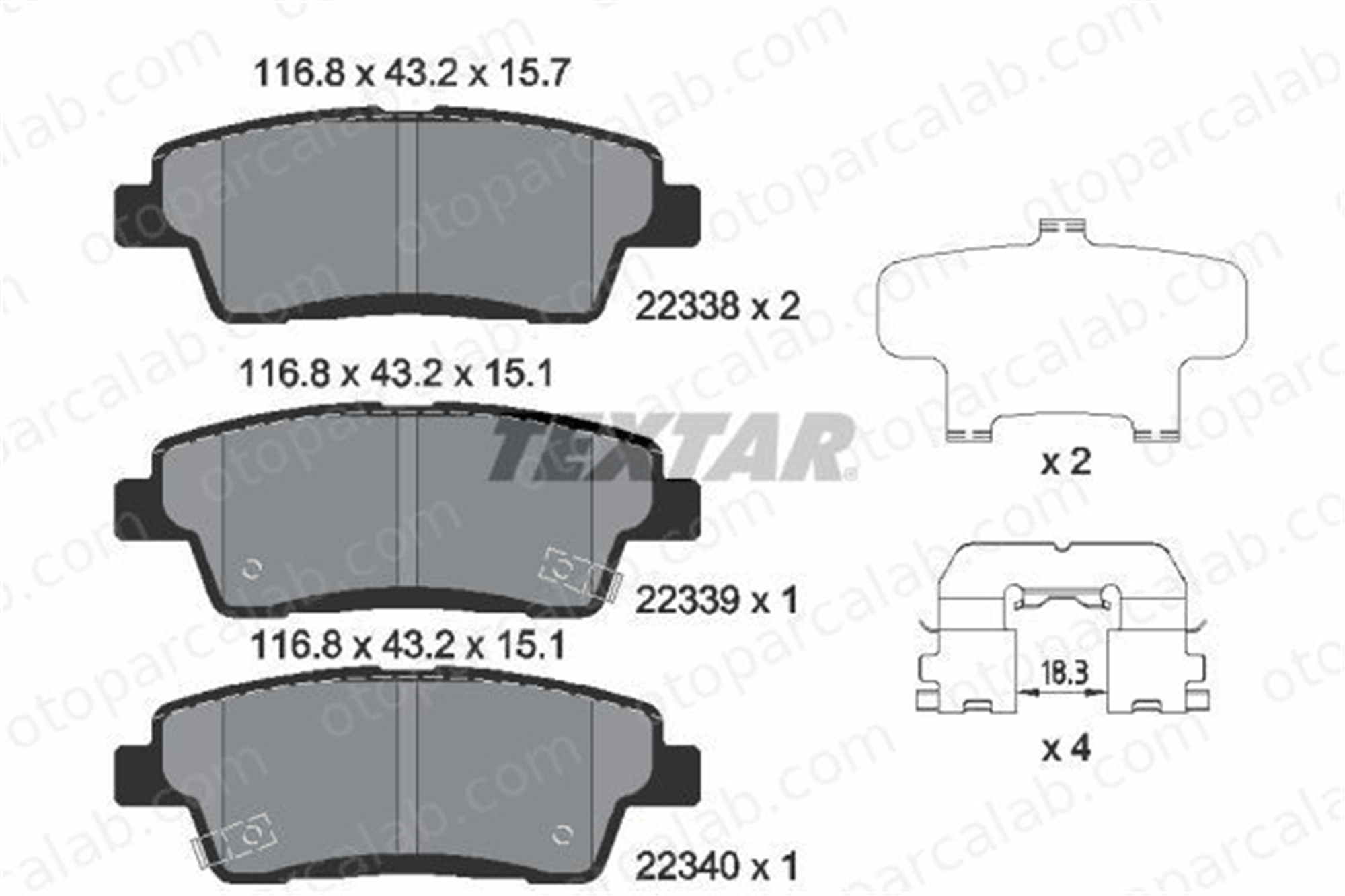 TEXTAR 2233801 Fren Disk Balata Ön HYUNDAI GENESIS KIA K9 II 2233801 58302B1A30
