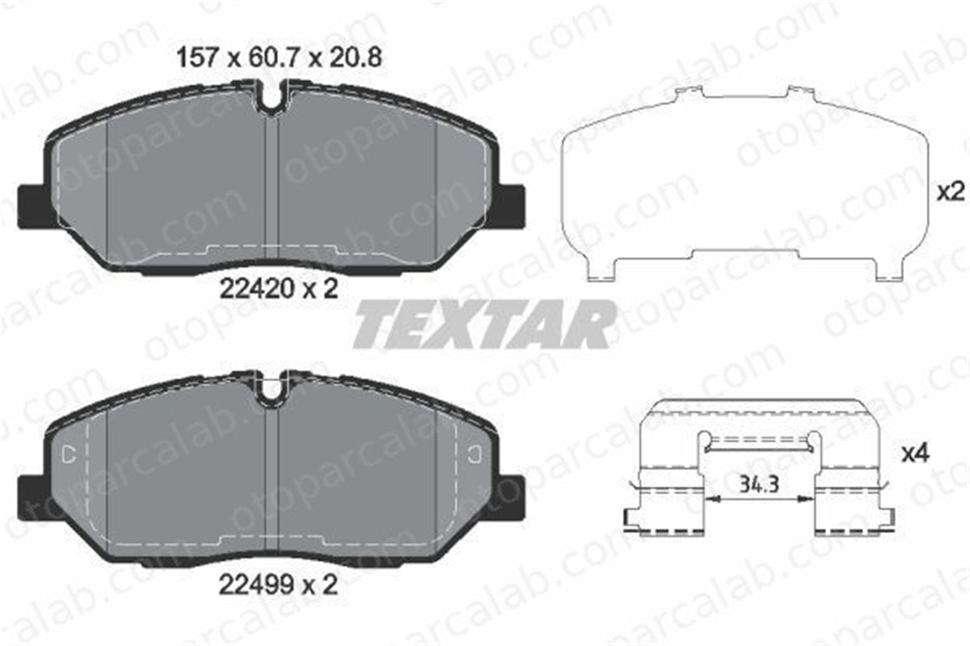 TEXTAR 2242001 Fren Disk Balata Ön HYUNDAI H350 Minibüs/Otobüs H350 Panelvan/Van 2242001 5810159A10