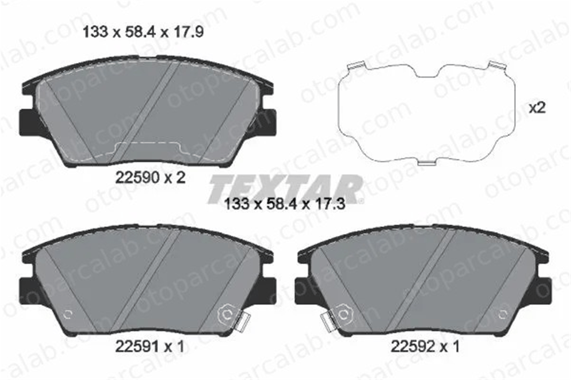 TEXTAR 2259001 Fren Disk Balata Ön SSANGYONG TIVOLI XLV SUV 2259001 48130350A0