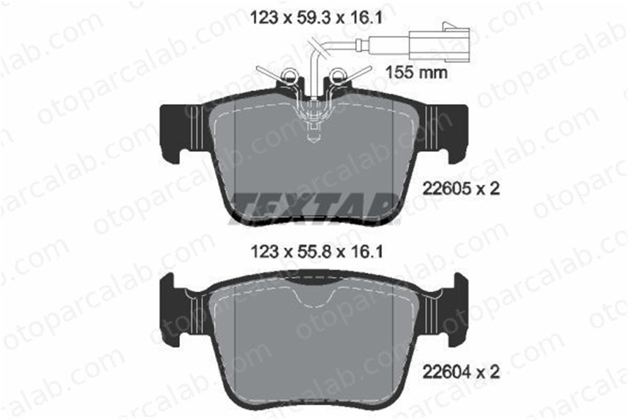 TEXTAR 2260501 Fren Disk Balata Arka ALFA ROMEO GIULIA STELVIO 77367718 77368716