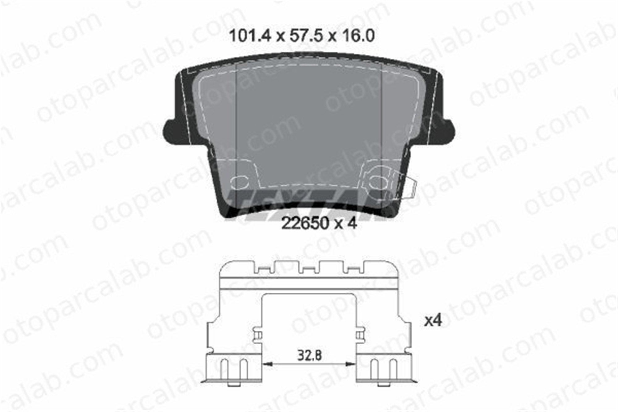 TEXTAR 2265001 Fren Disk Balata Ön CHRYSLER 300C Touring DODGE CHALLENGER Coupe 2265001 68001440AA