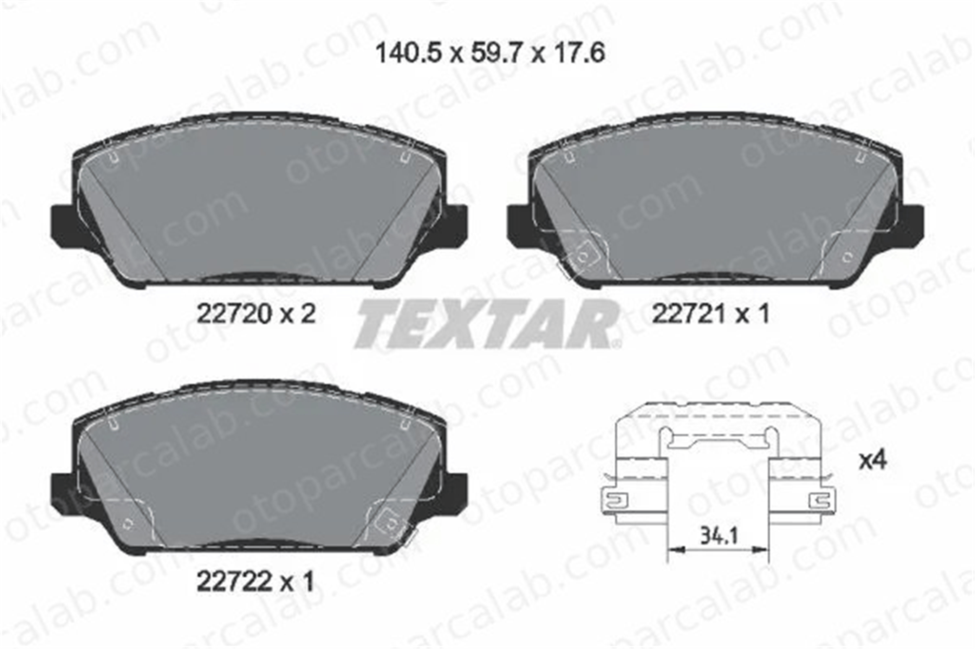 TEXTAR 2272001 Fren Disk Balata Ön HYUNDAI i30 i30 Station wagon 2272001 58101F6A00