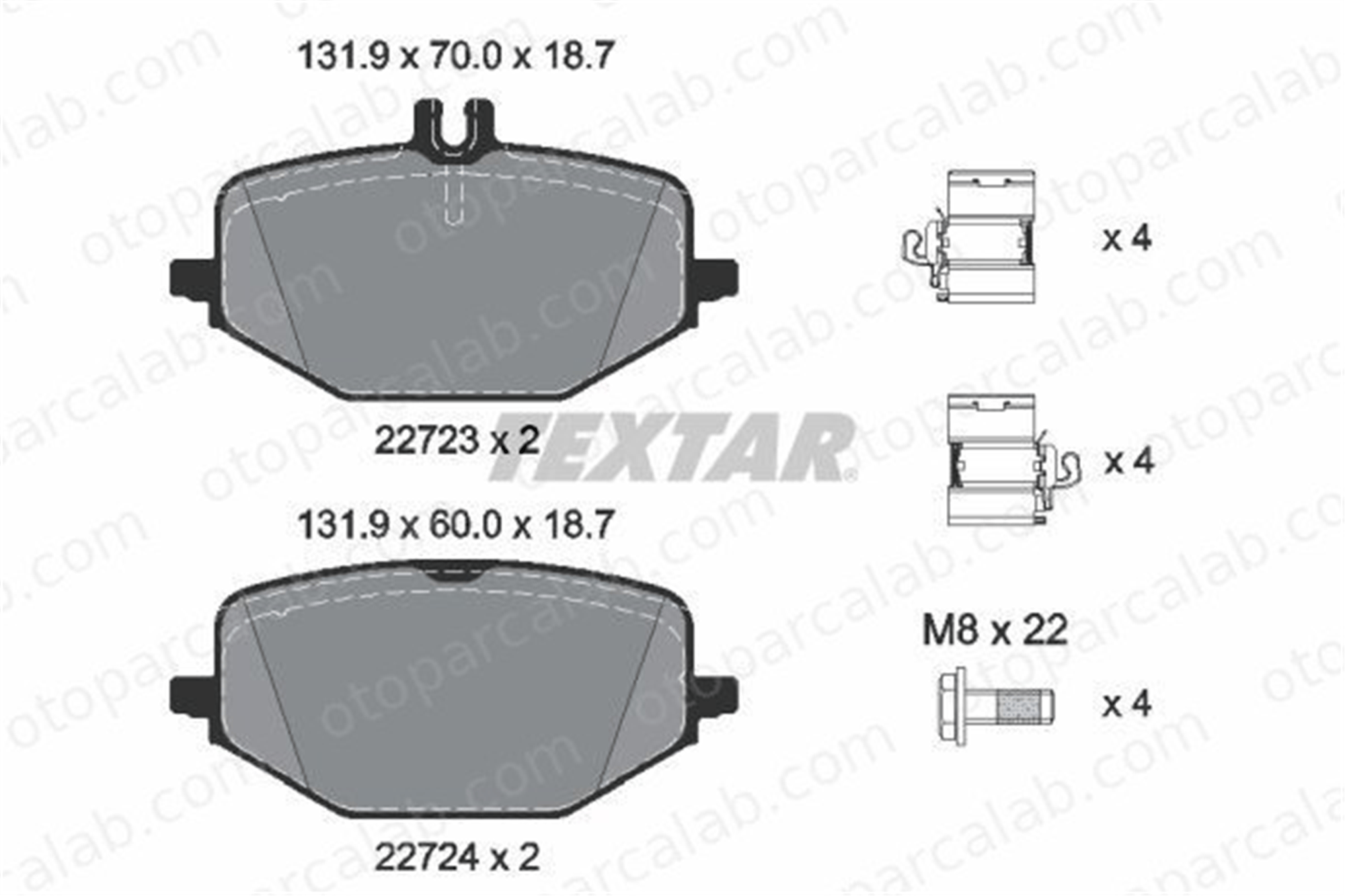 TEXTAR 2272303 Fren Disk Balata Arka MERCEDES-BENZ GLE GLE Coupe A0004204002 4202106