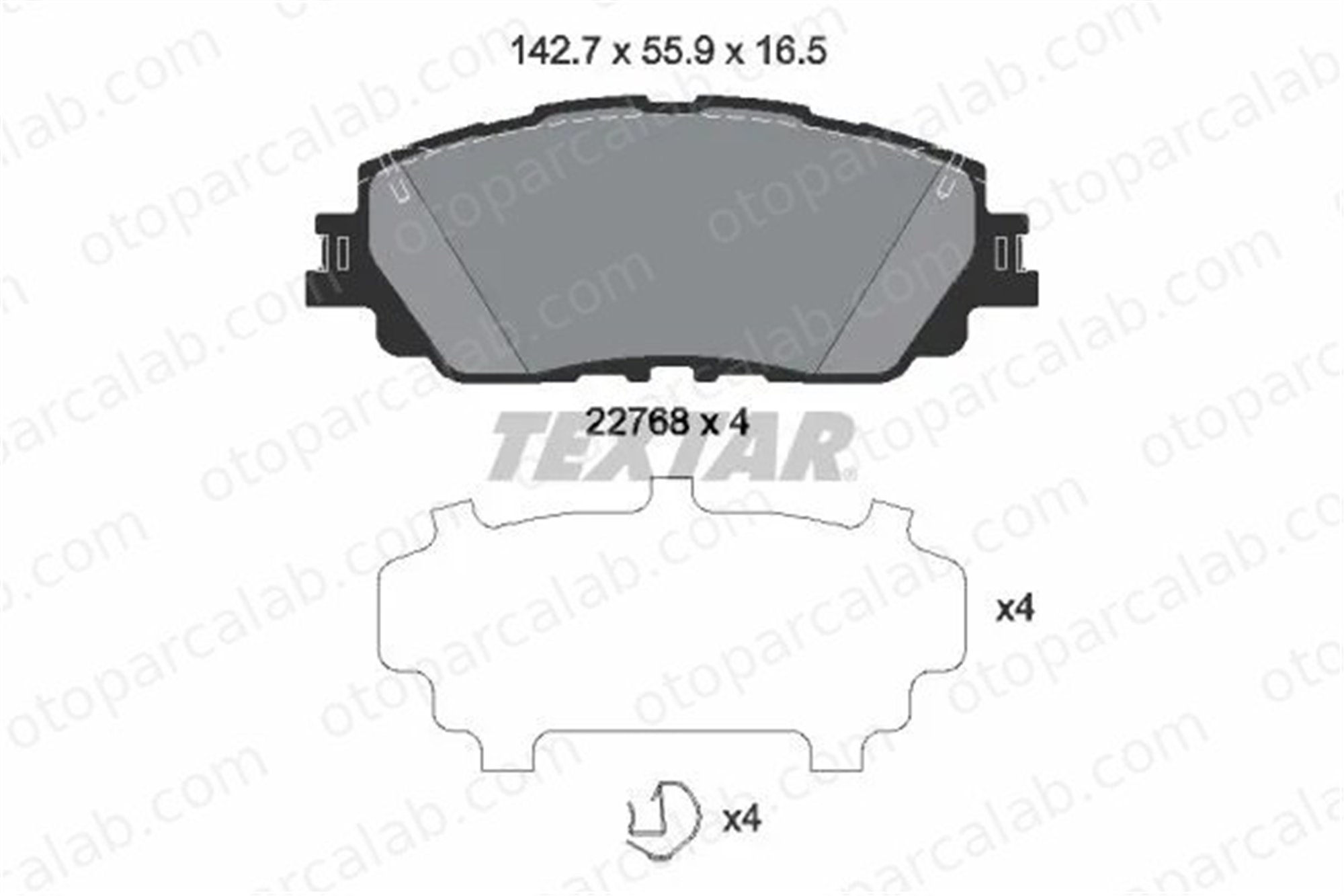 TEXTAR 2276801 Fren Disk Balata Ön TOYOTA CAMRY RAV 4 V 44650E060 044650E060