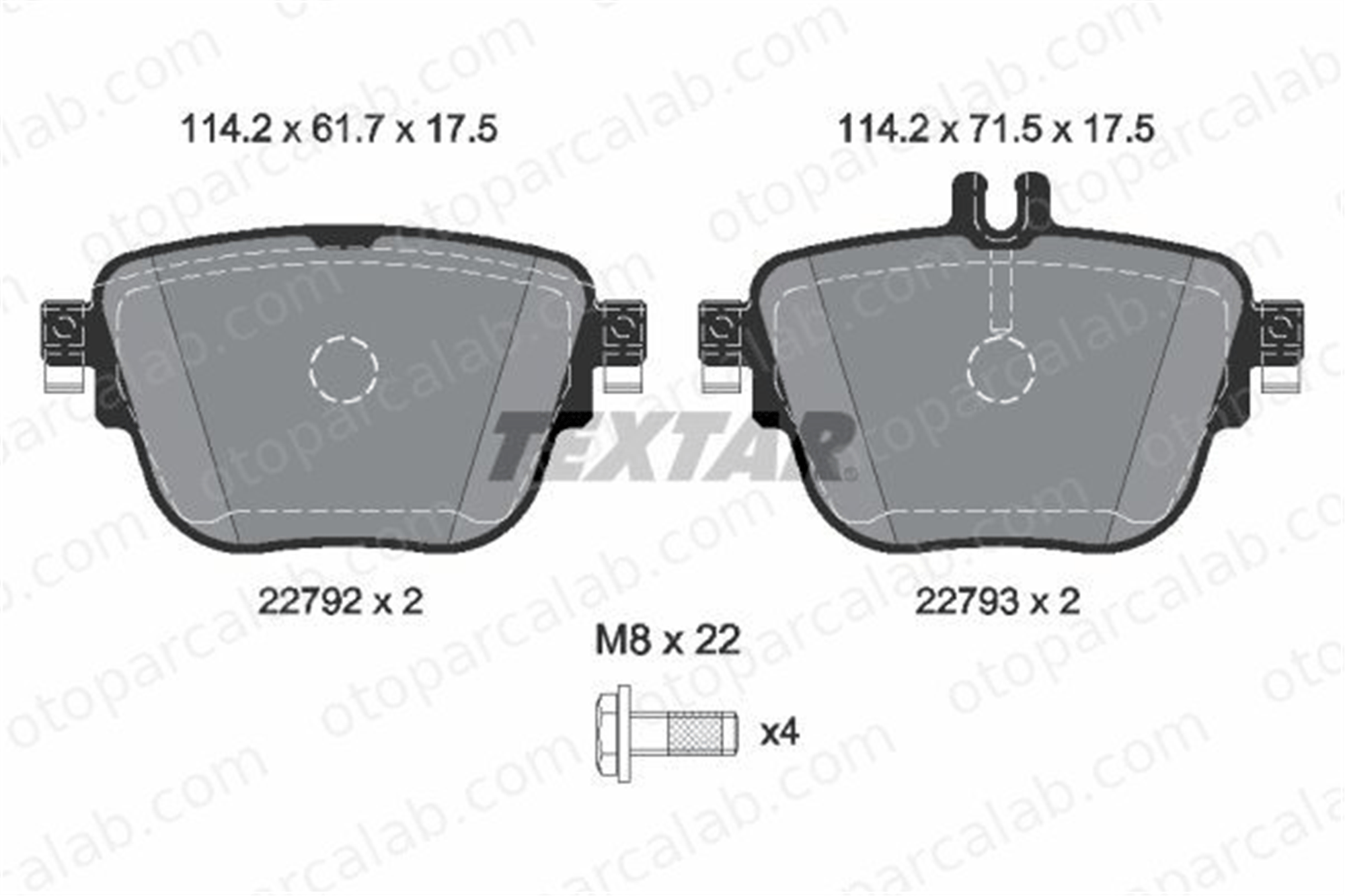 TEXTAR 2279201 Fren Disk Balata Arka MERCEDES-BENZ E-SERISI CLS A0004207903 4206200