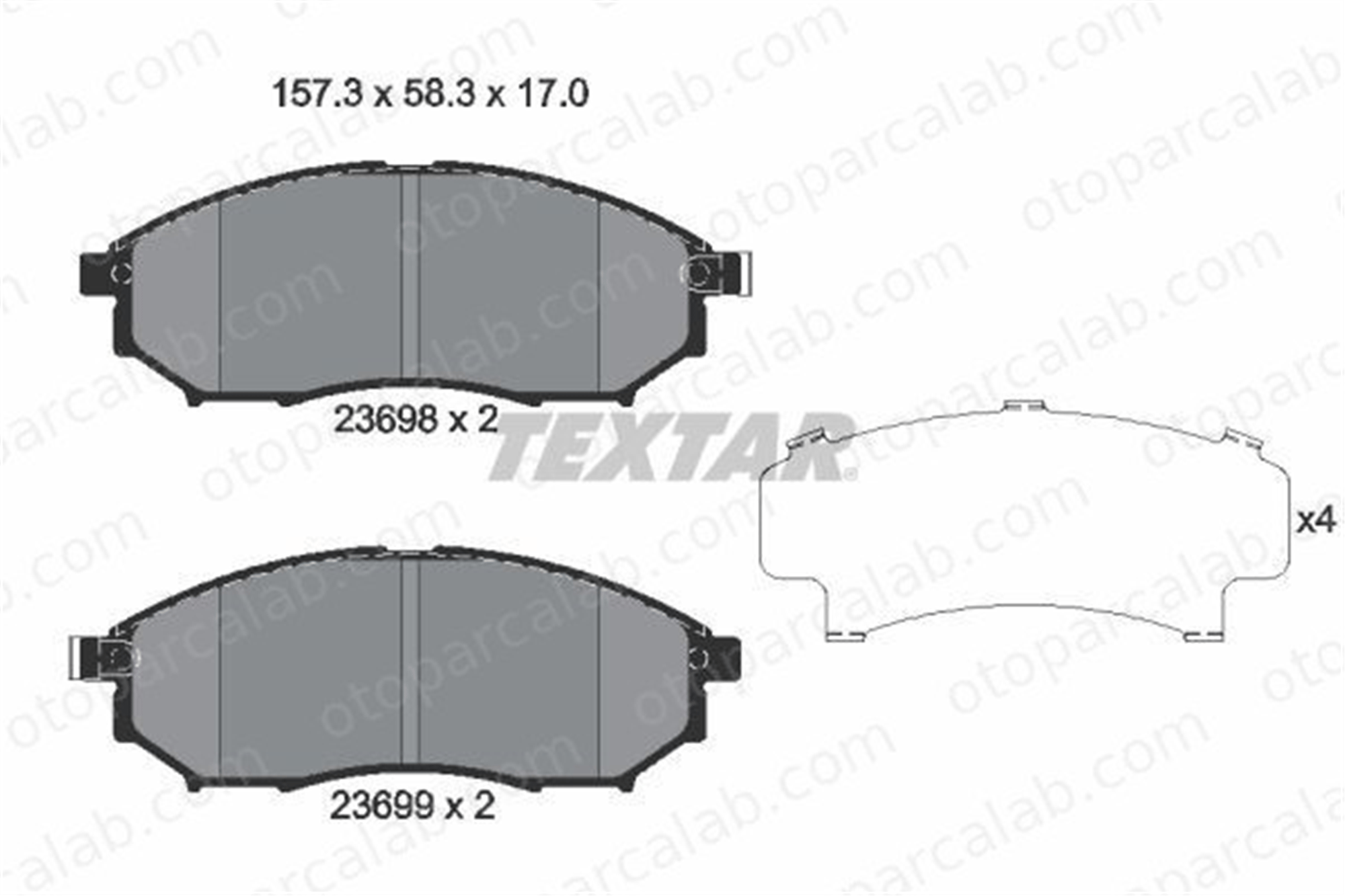 TEXTAR 2369803 Fren Disk Balata Ön NISSAN QASHQAI +2 PATHFINDER III 2369803 41060AT0J