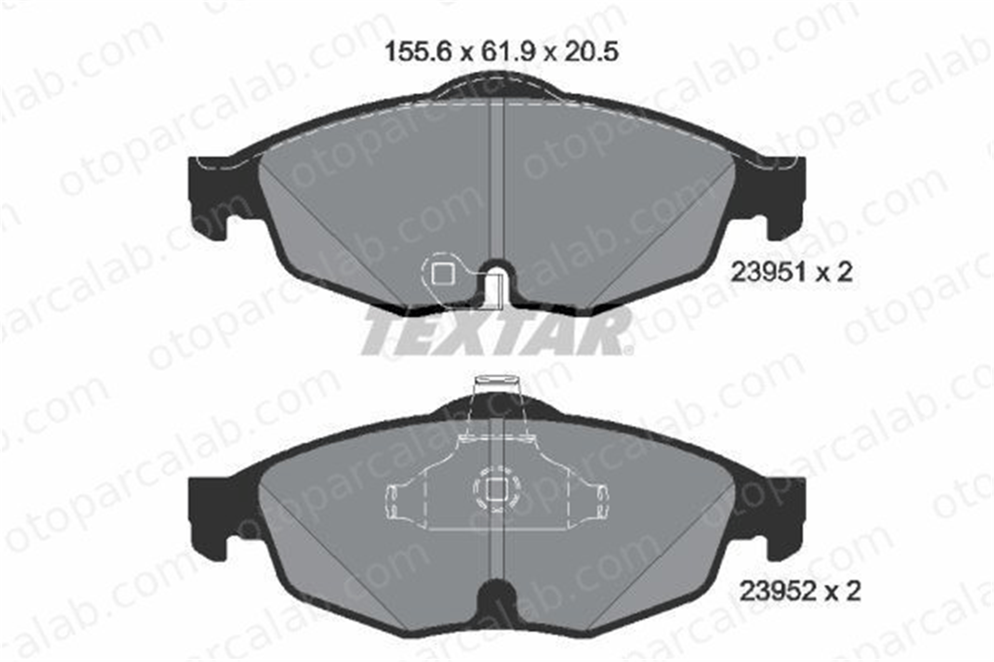 TEXTAR 2395101 Fren Disk Balata Ön CHRYSLER SEBRING Cabrio SEBRING 2395101 5018942AA
