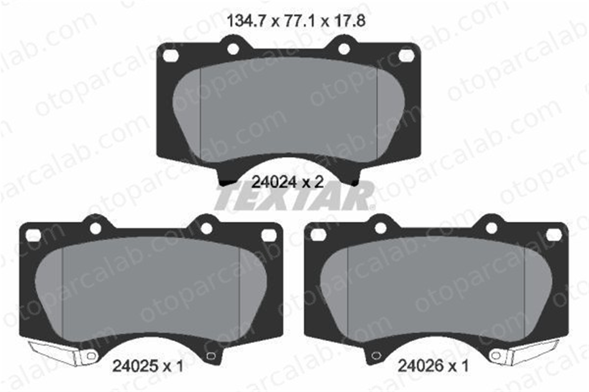 TEXTAR 2402401 Fren Disk Balata Ön TOYOTA LAND CRUISER PRADO HILUX VIII Pick-up 44650K090 044650K090