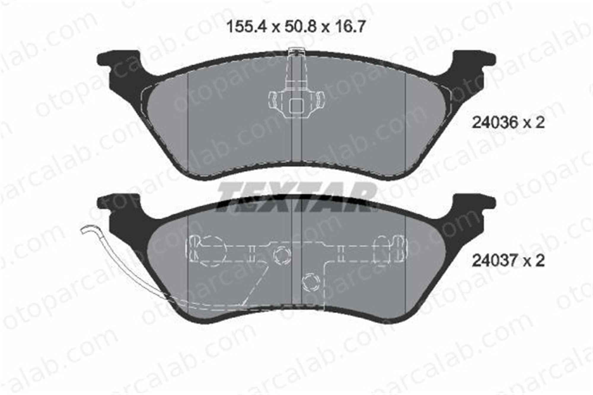 TEXTAR 2403605 Fren Disk Balata Ön CHRYSLER VOYAGER / GRAND VOYAGER III 2403605 4882579