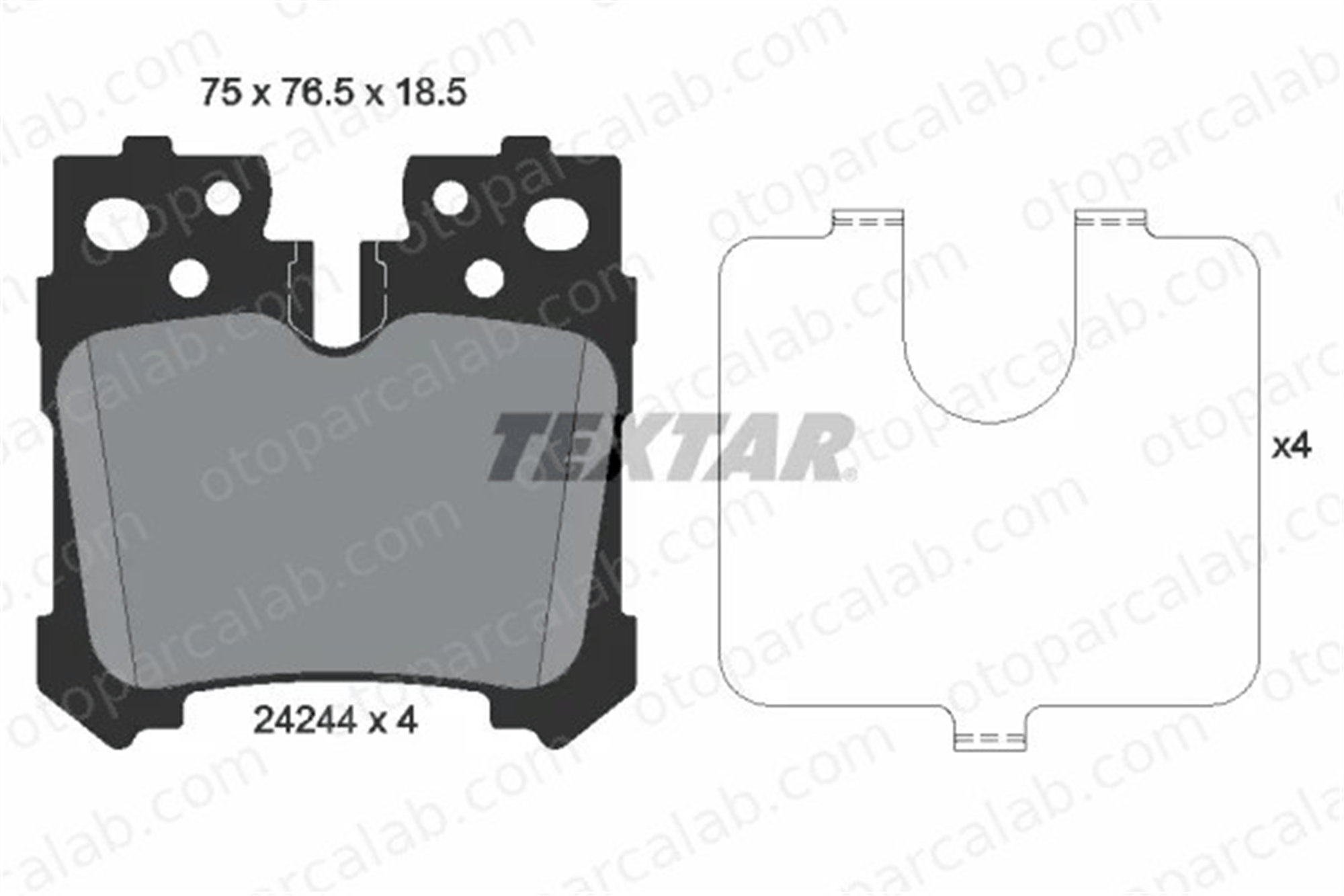 TEXTAR 2424401 Fren Disk Balata Arka LEXUS LS 44660W010 04466-0W010