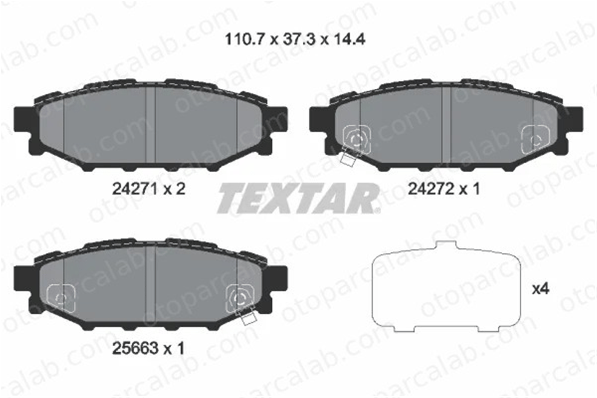 TEXTAR 2427101 Fren Disk Balata Arka SUBARU FORESTER IMPREZA Hatchback 26696AG030 26696AG000
