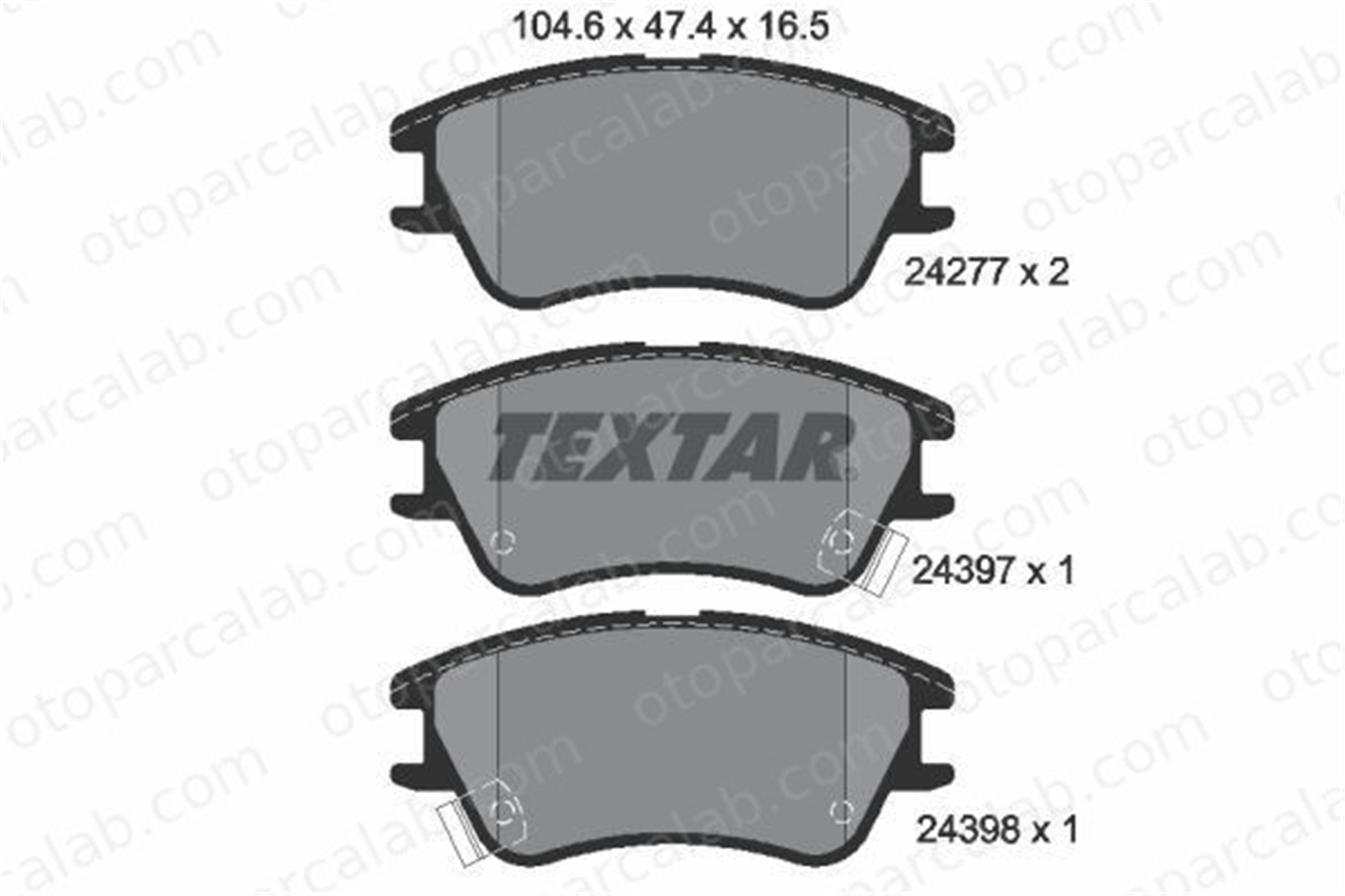 TEXTAR 2427701 Fren Disk Balata Ön HYUNDAI ATOS 2427701 AC698281D