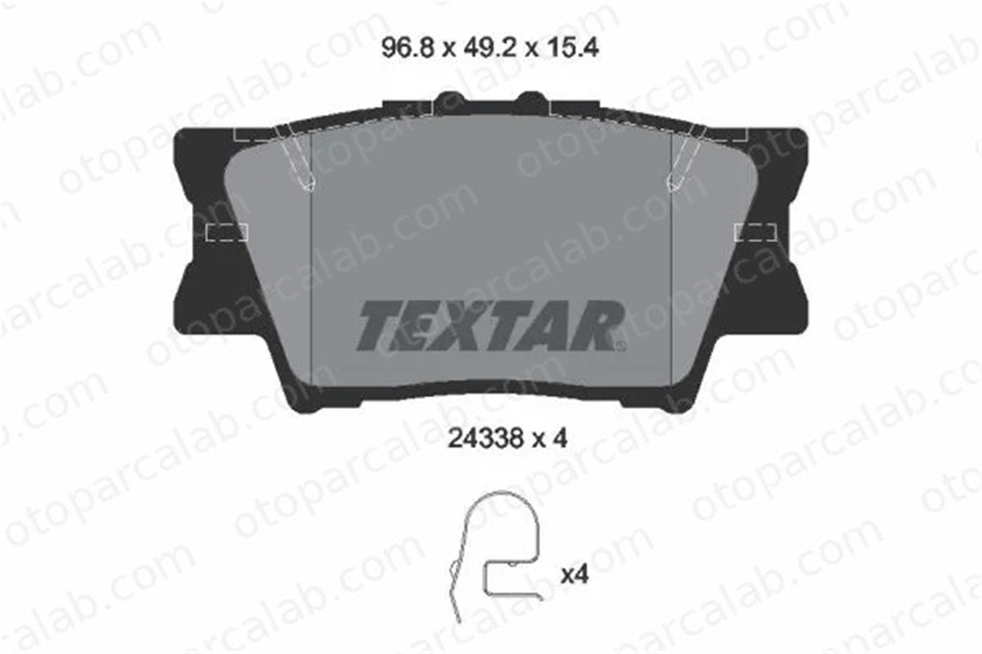 TEXTAR 2433801 Fren Disk Balata Arka TOYOTA CAMRY Sedan RAV 4 IV 446642060 04466-42060