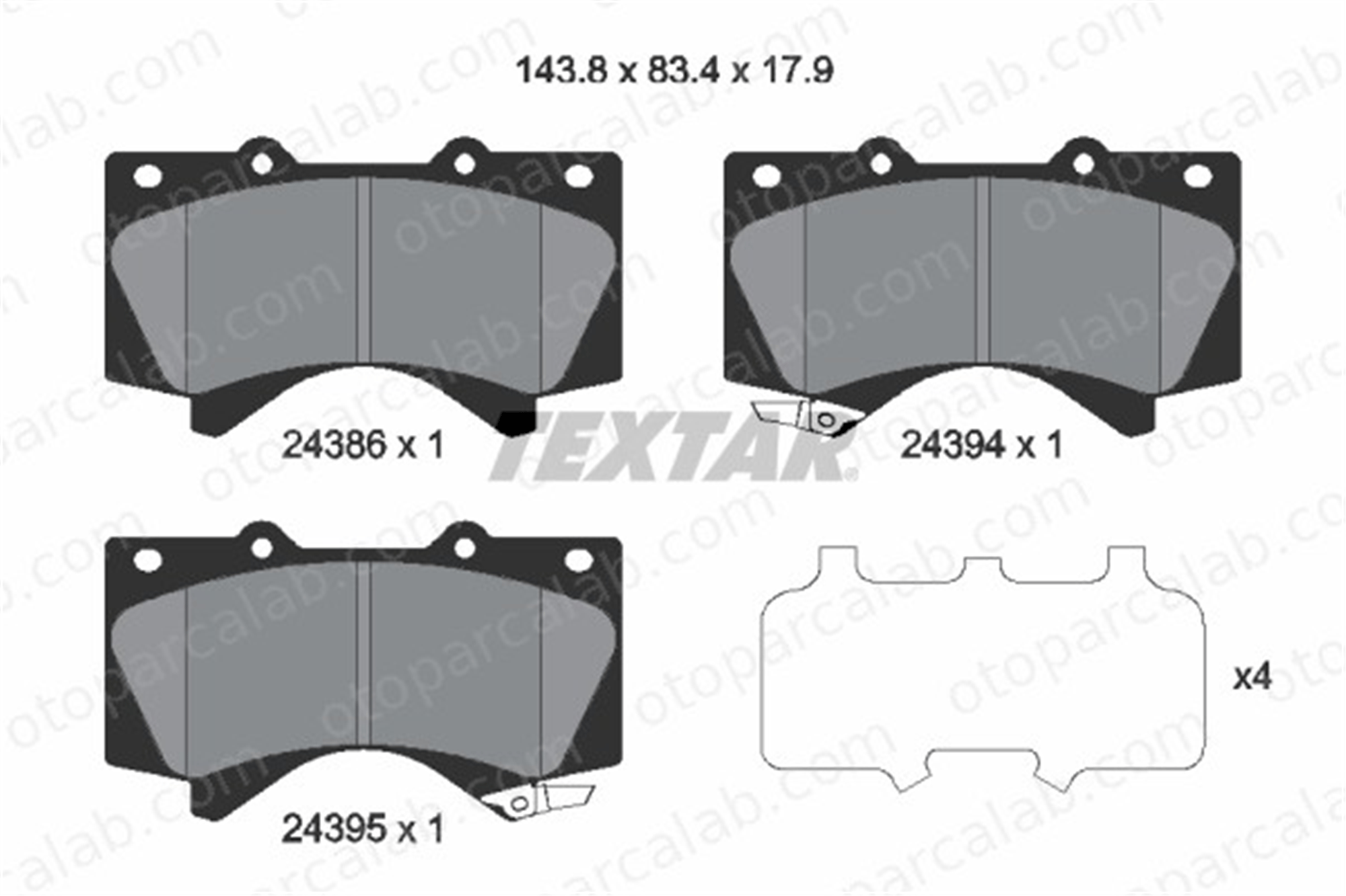 TEXTAR 2438601 Fren Disk Balata Ön TOYOTA LAND CRUISER 200 LAND CRUISER PRADO 446560280 04465-60280