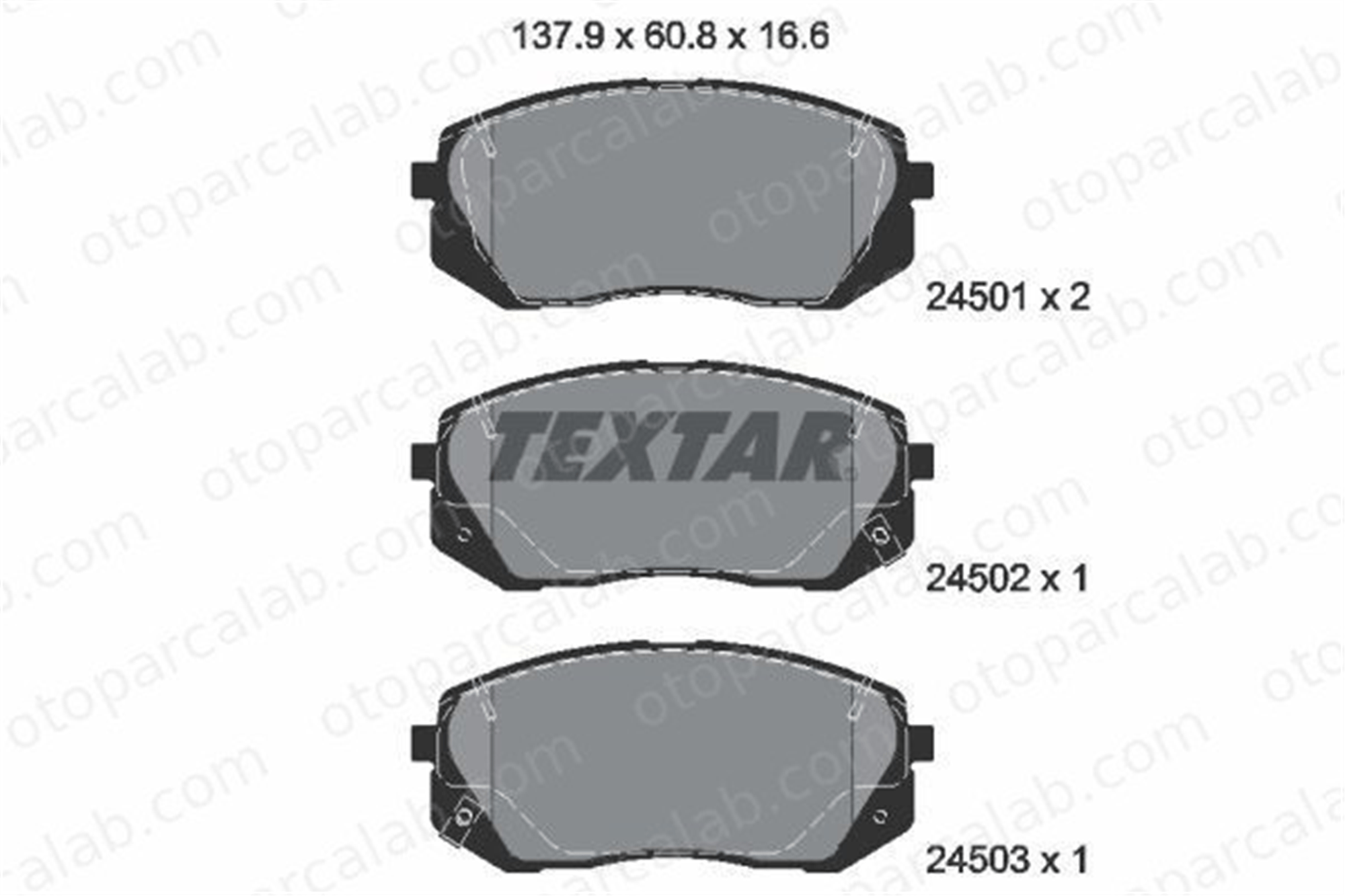 TEXTAR 2450101 Fren Disk Balata Ön KIA SPORTAGE II SPORTAGE IV 581012SA50 581013ZA10