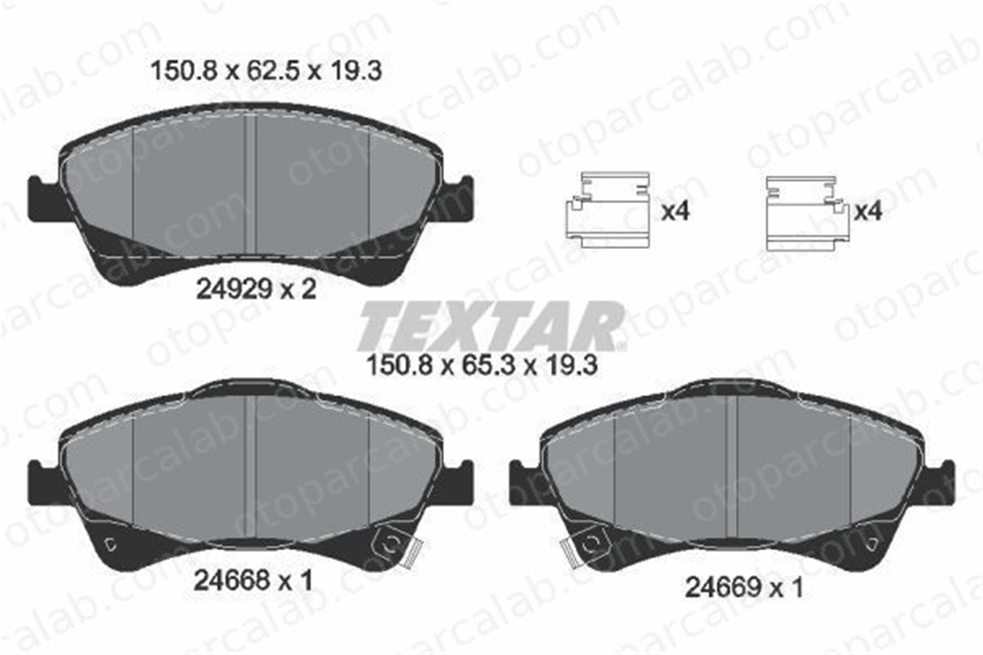 TEXTAR 2466801 Fren Disk Balata Ön TOYOTA AVENSIS Sedan AVENSIS Station wagon 446502170 0446502170