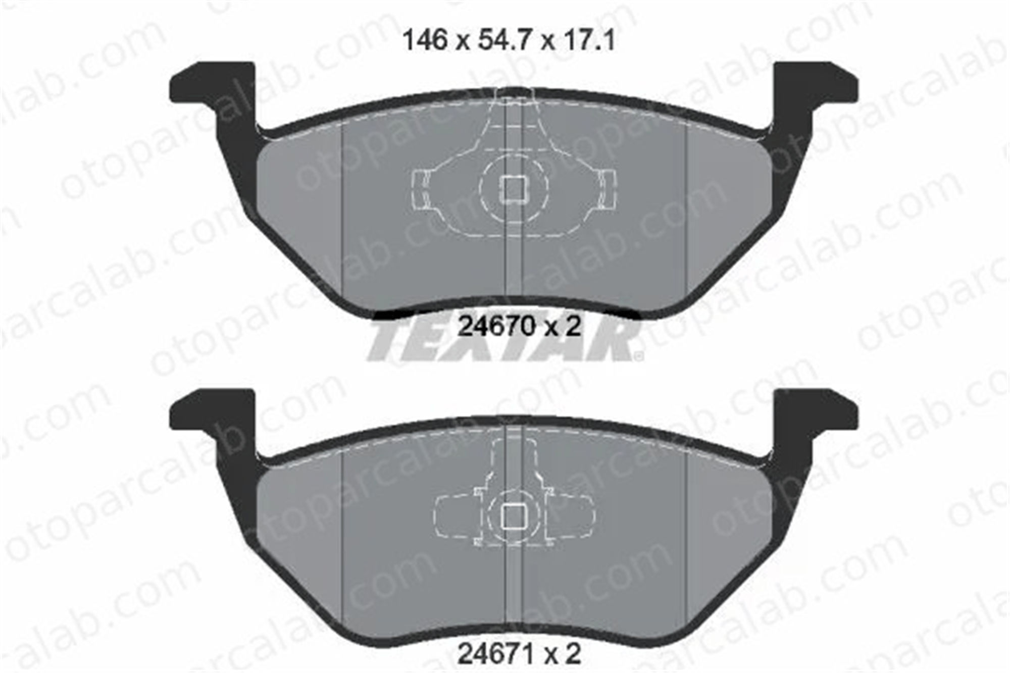 TEXTAR 2467001 Fren Disk Balata Arka FORD MAVERICK MAZDA TRIBUTE EFY52623Z 4532488